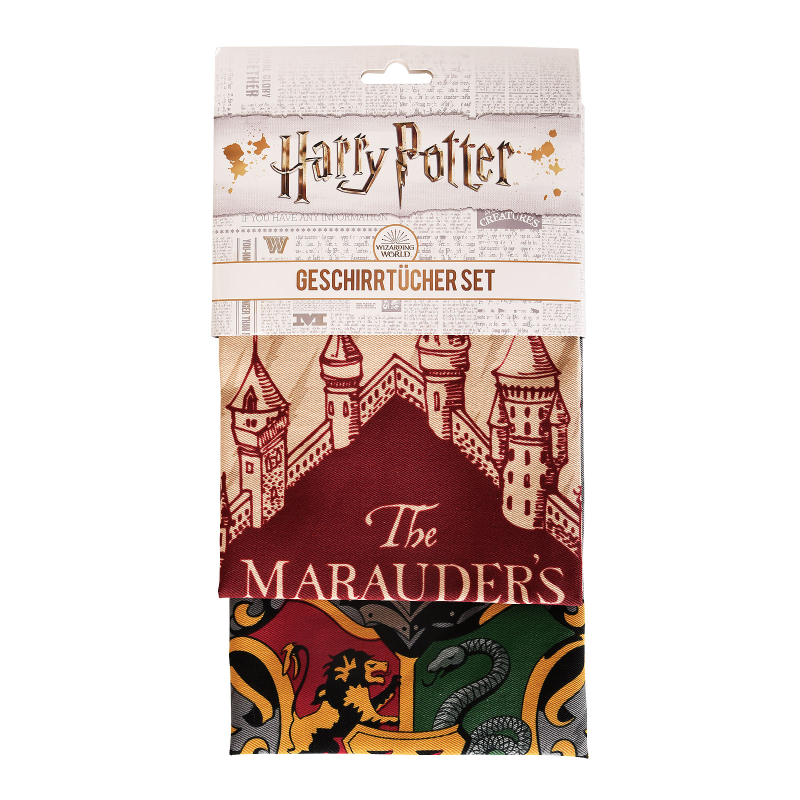 Harry Potter - Karte des Rumtreibers & Hogwarts Geschirrtücher Set