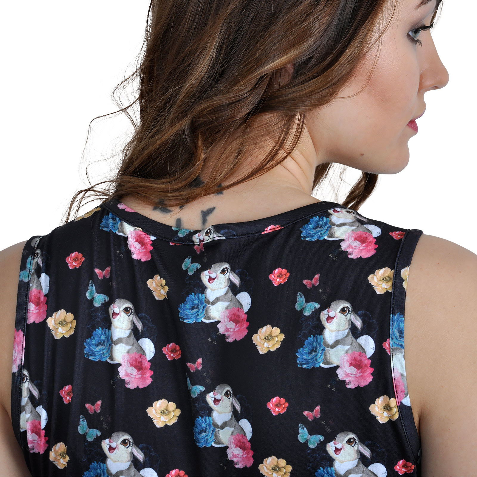 Bambi - Klopfer Flower Power Minikleid schwarz