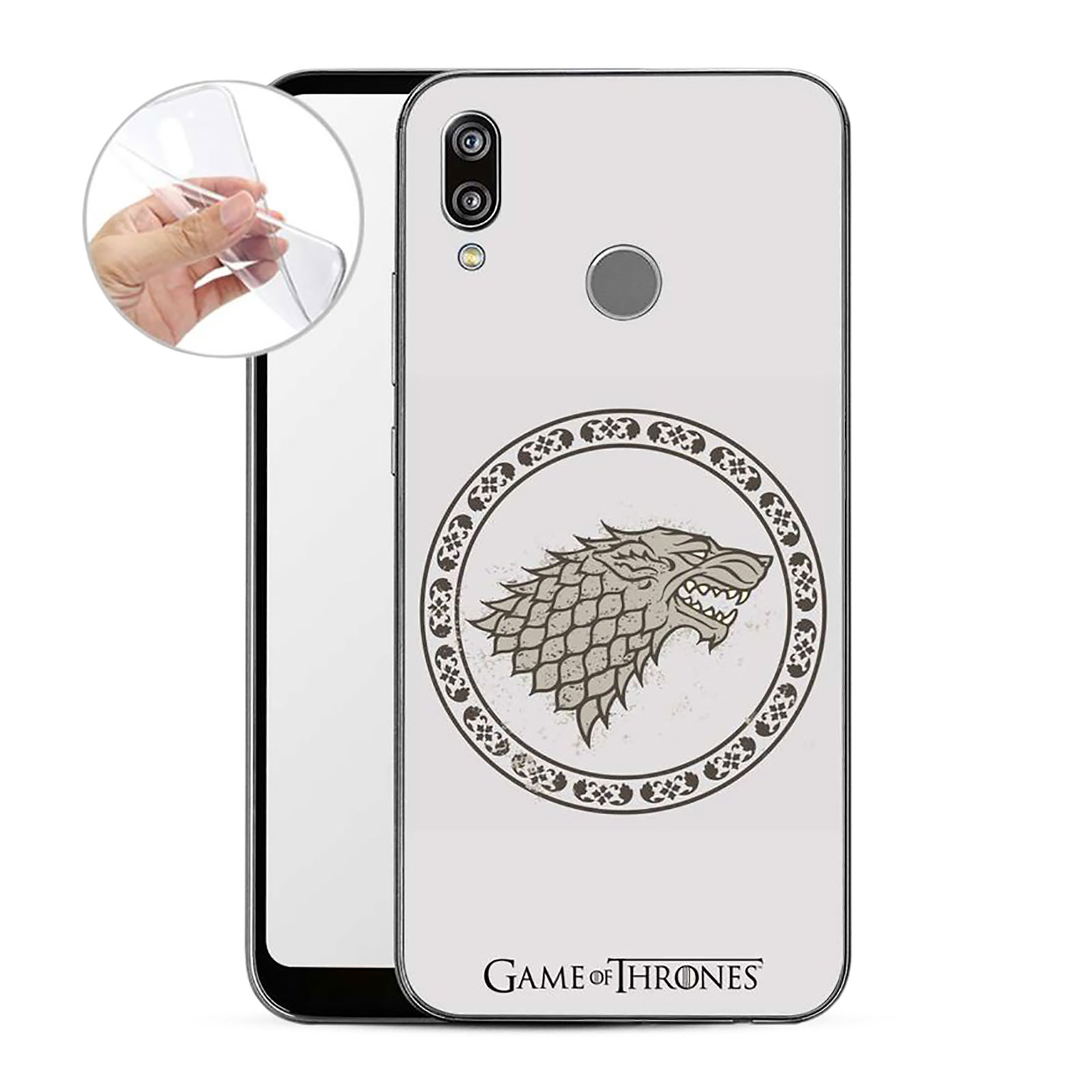 Game of Thrones - Stark Wappen Huawei P20 Lite Handyhülle Silikon weiß