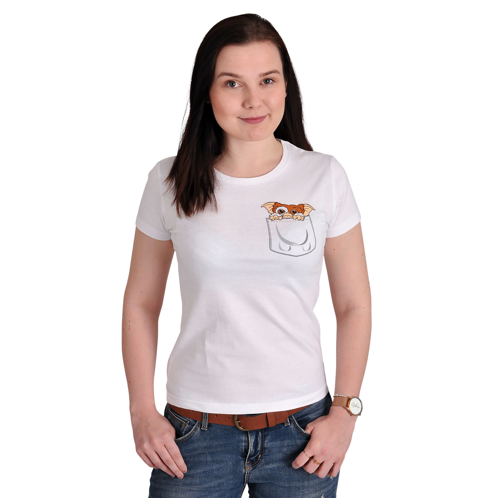Gremlins - Pocket Gizmo T-Shirt Damen weiß