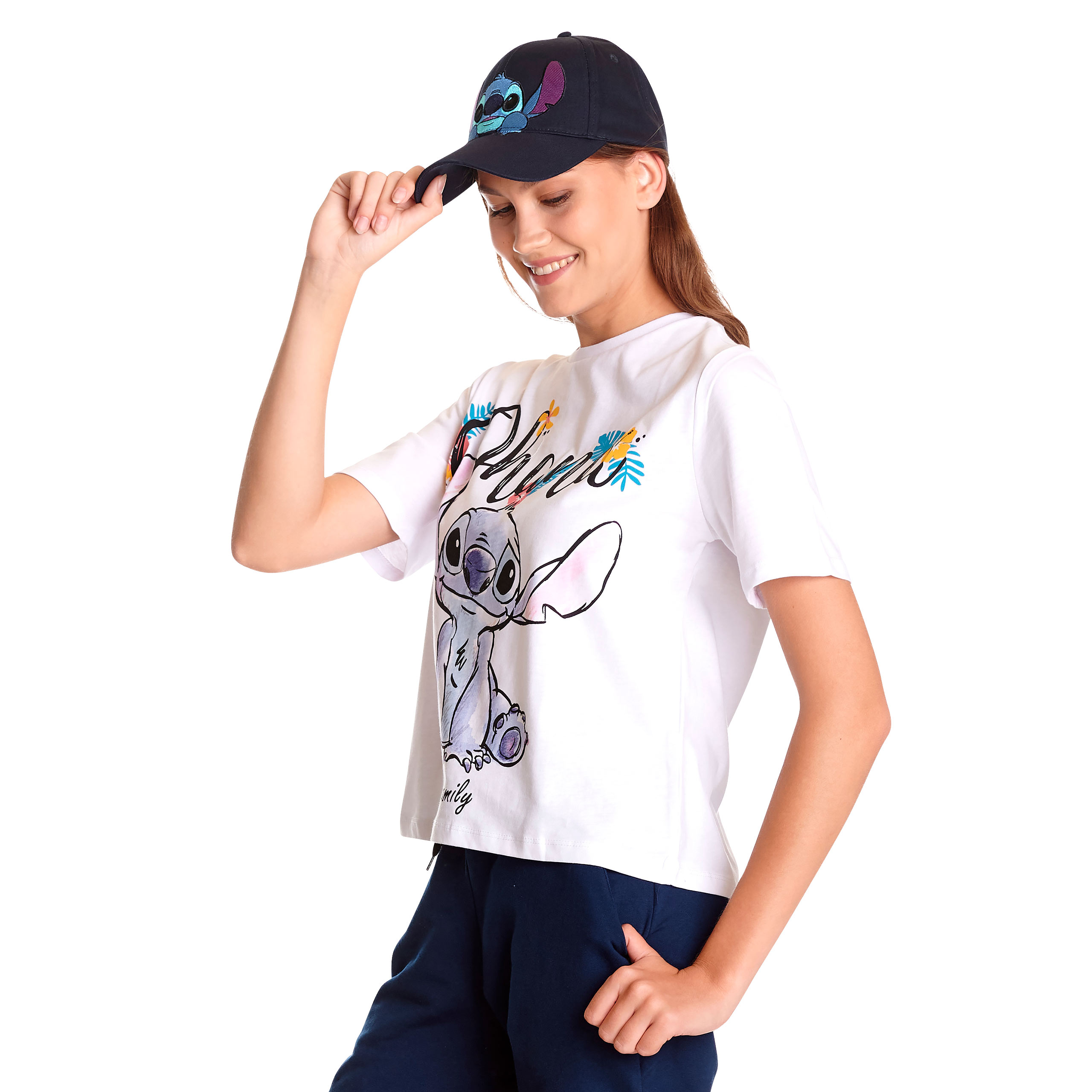 Lilo & Stitch - Ohana T-Shirt Damen weiß