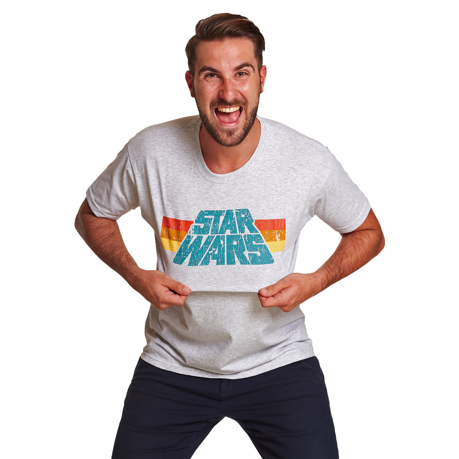 Star Wars - Vintage 77 Logo T-Shirt grau