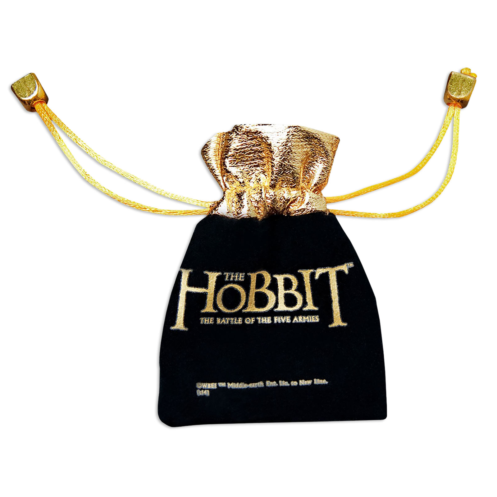 Goldene Hobbit Münze Legolas im Beutel Der Hobbit Schlacht der fünf Heere 