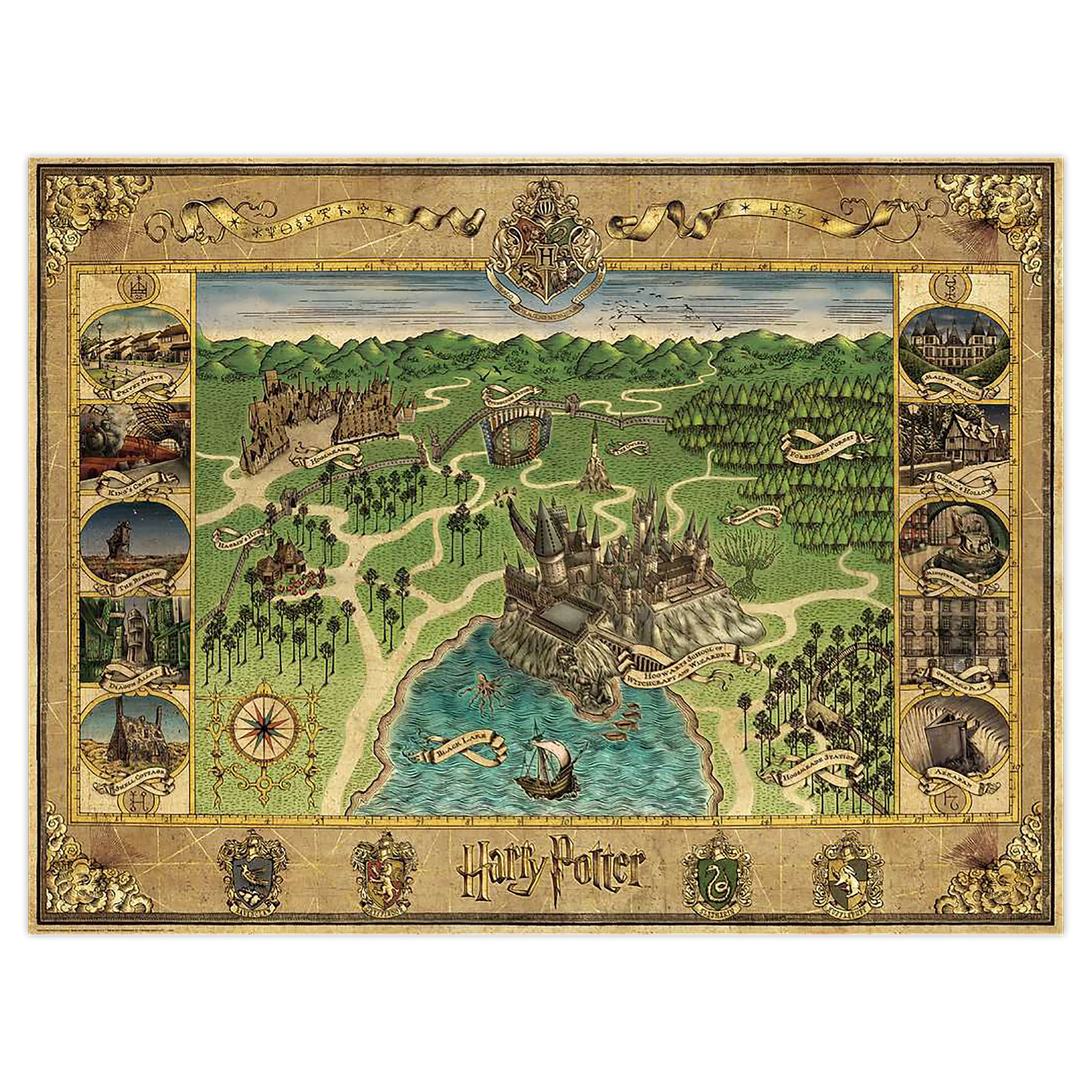 Harry Potter - Hogwarts Karte Puzzle 1500 Teile