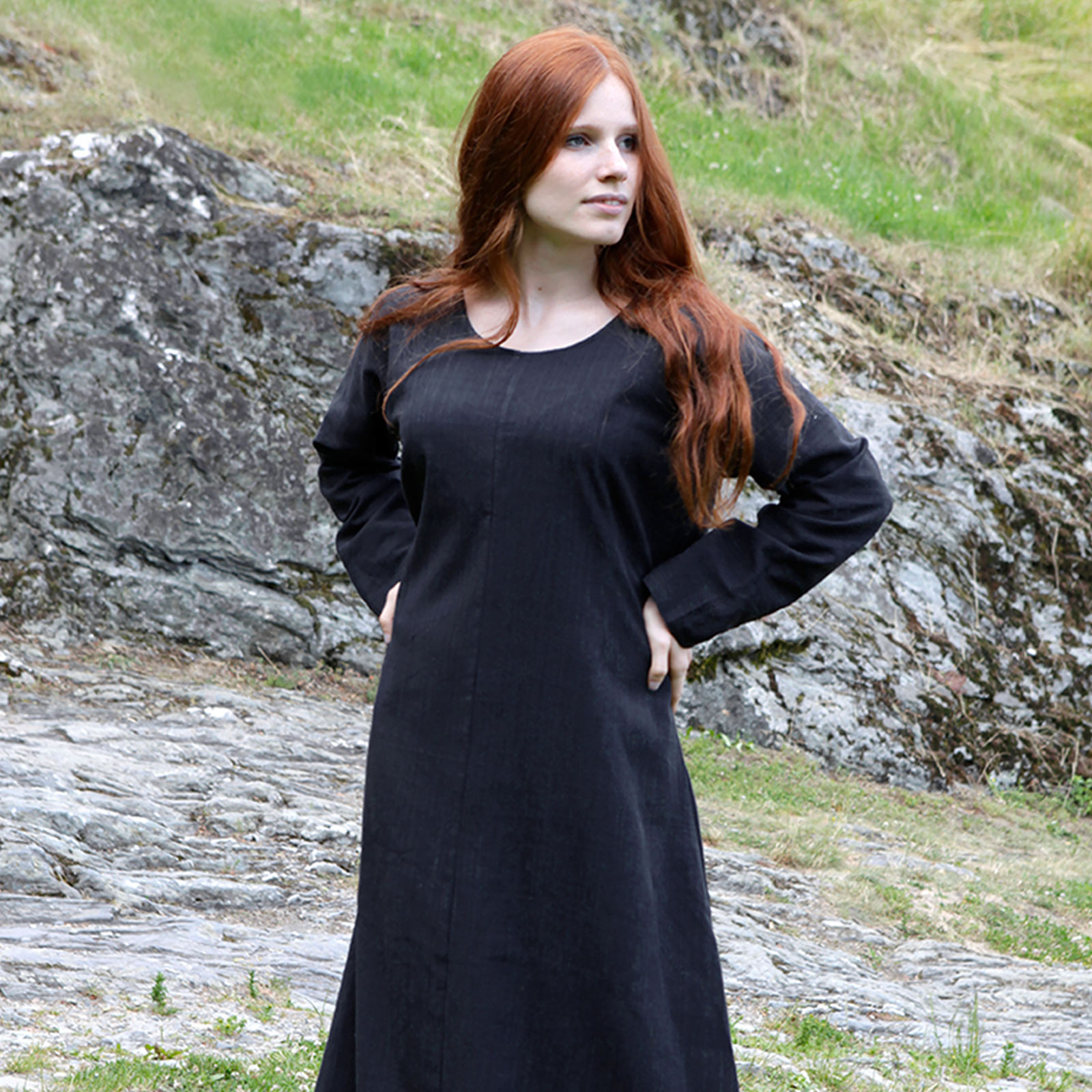 Mittelalter Unterkleid Freya schwarz