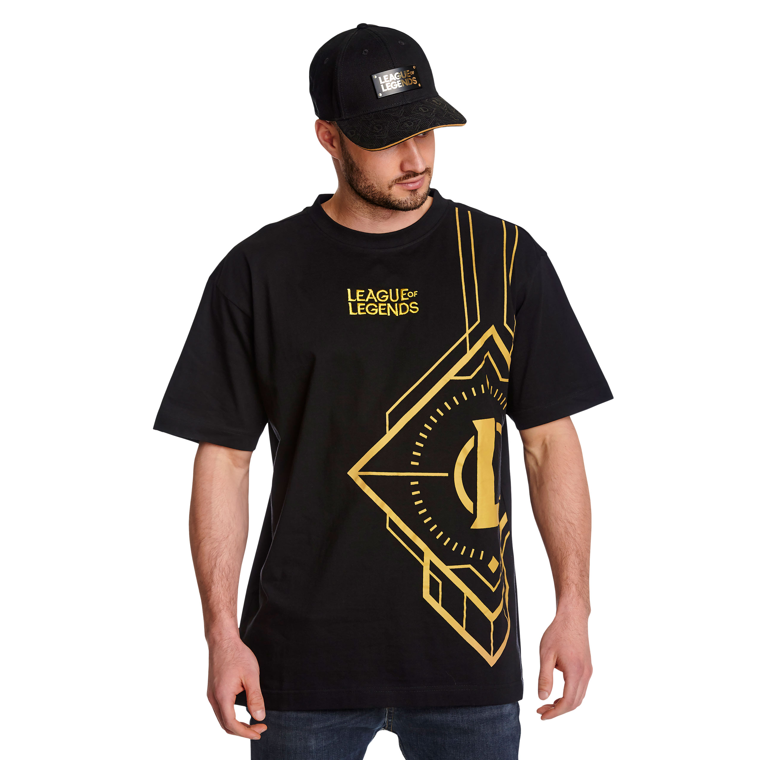 League of Legends - Golden Logo T-Shirt schwarz
