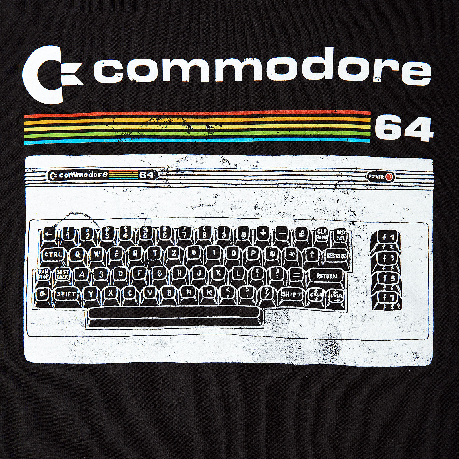 Commodore 64 - Classic Keyboard T-Shirt schwarz