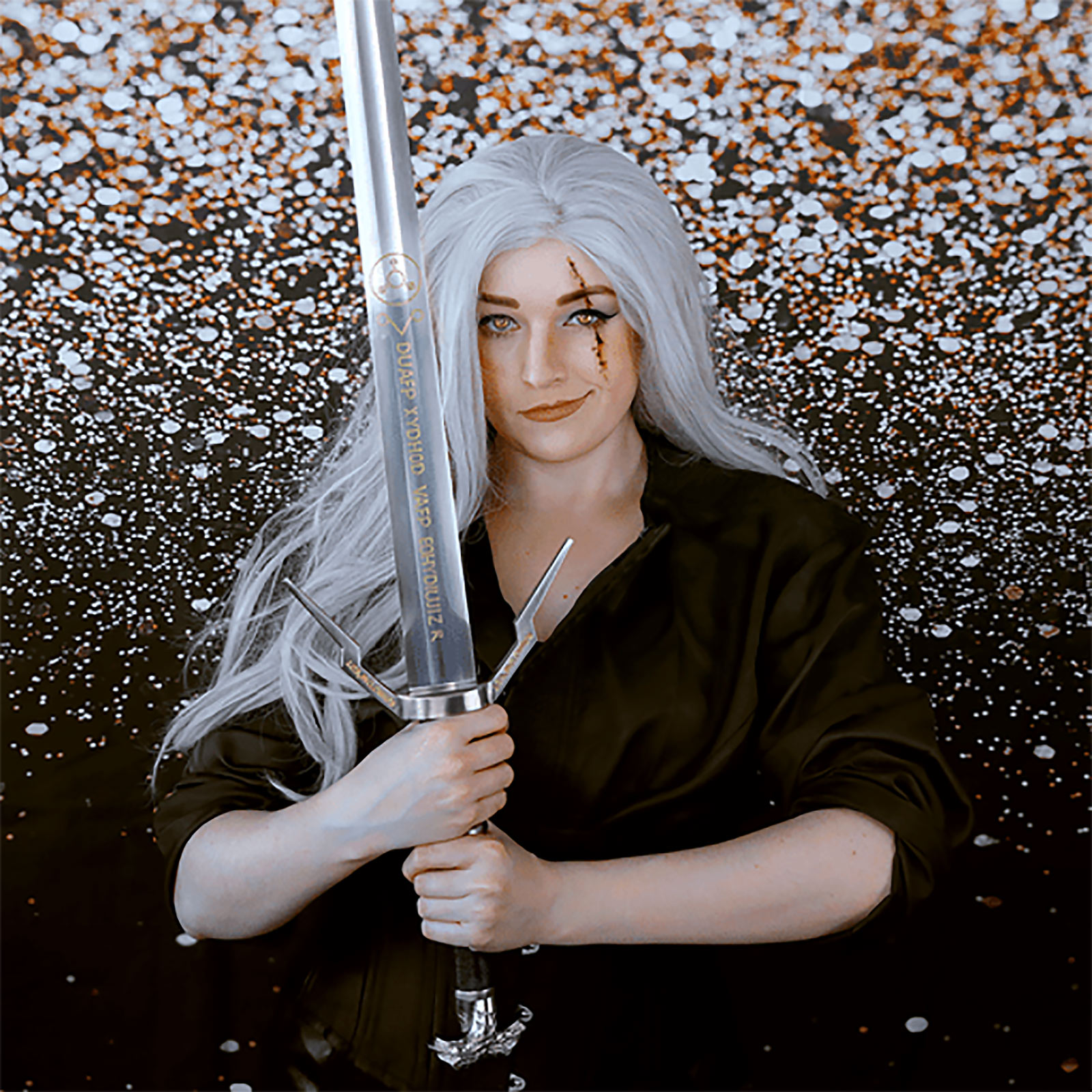 Geralt von Riva Silberschwert Replik mit Scheide für Witcher Fans