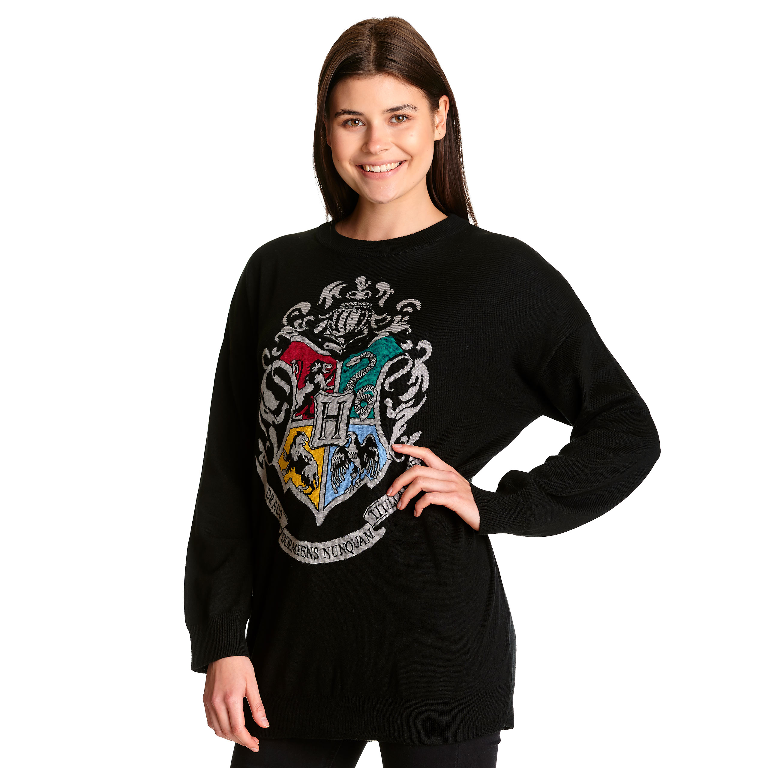 Harry Potter - Hogwarts Wappen Oversize Sweater schwarz