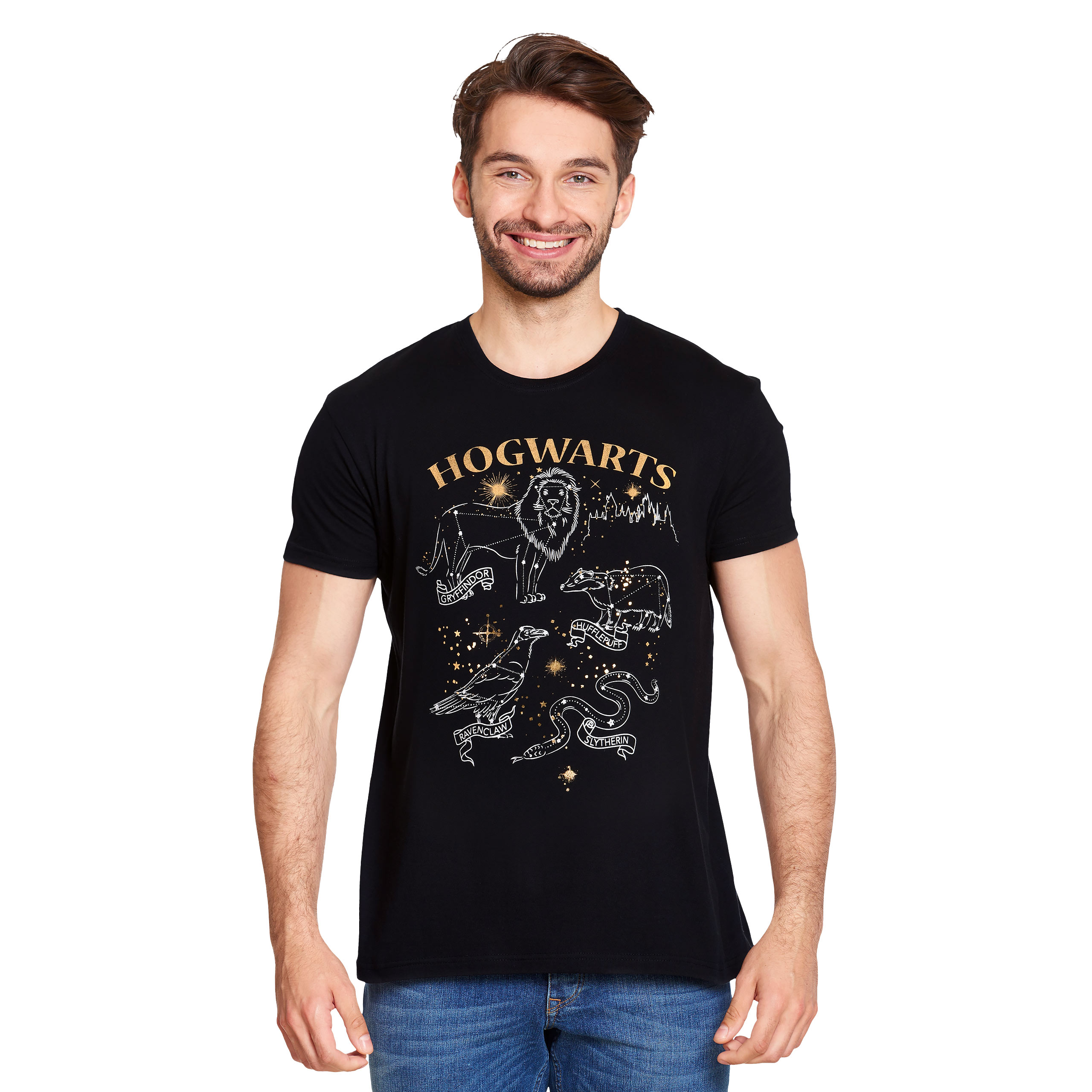 Harry Potter - Hogwarts Häuser Wappentier T-Shirt schwarz