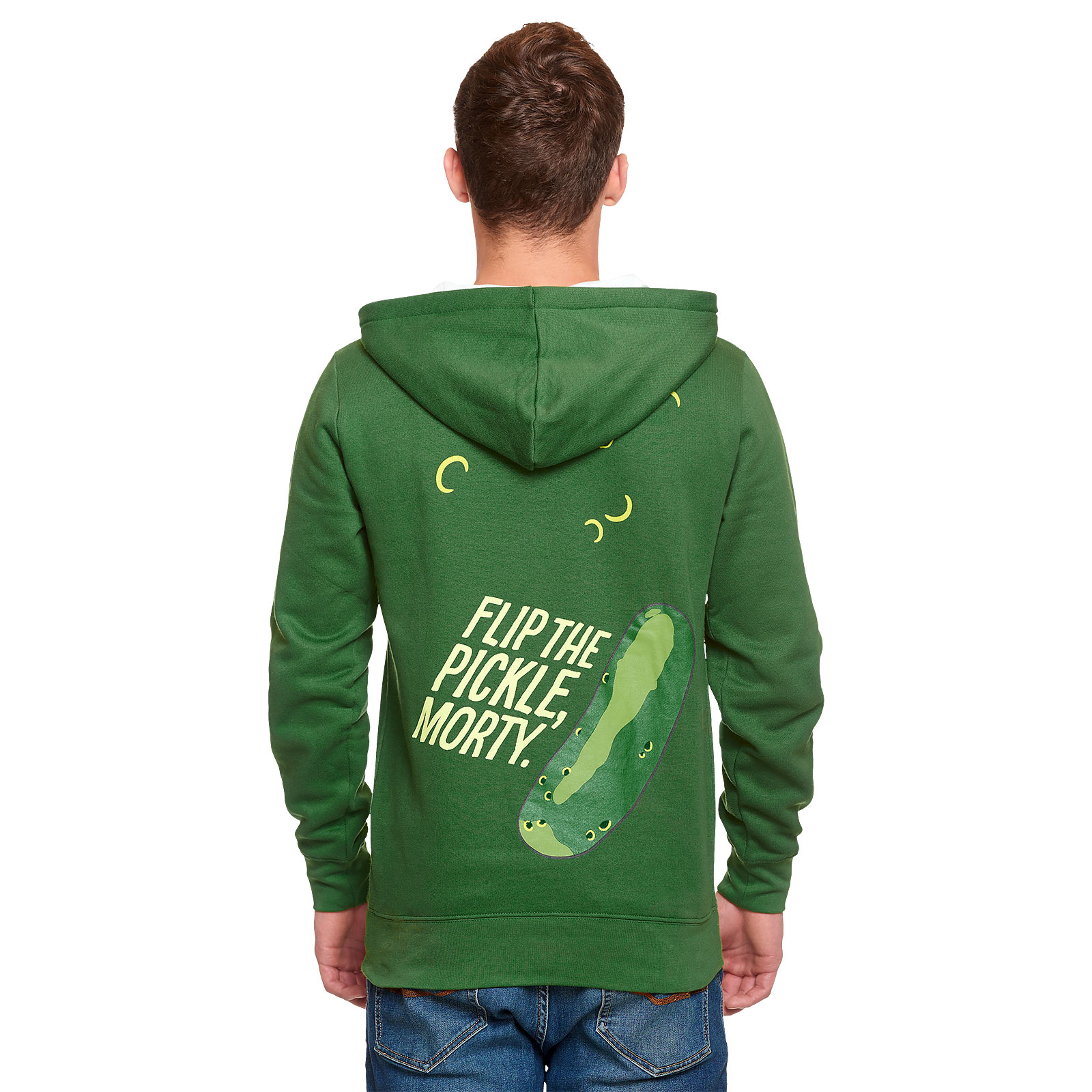 Rick and Morty - Pickle Rick Face Hoodie grün