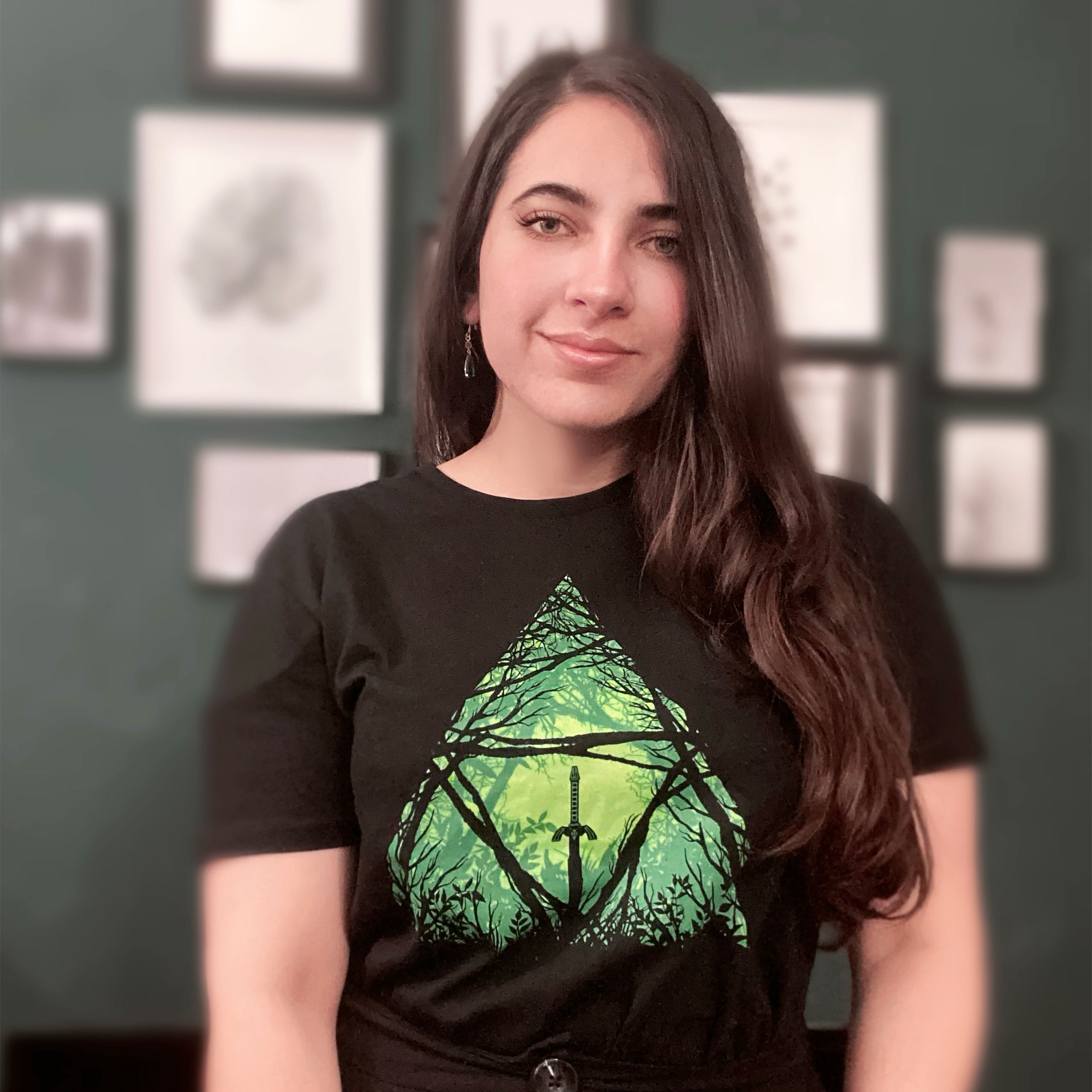 Masterschwert im Wald T-Shirt für Zelda Fans schwarz