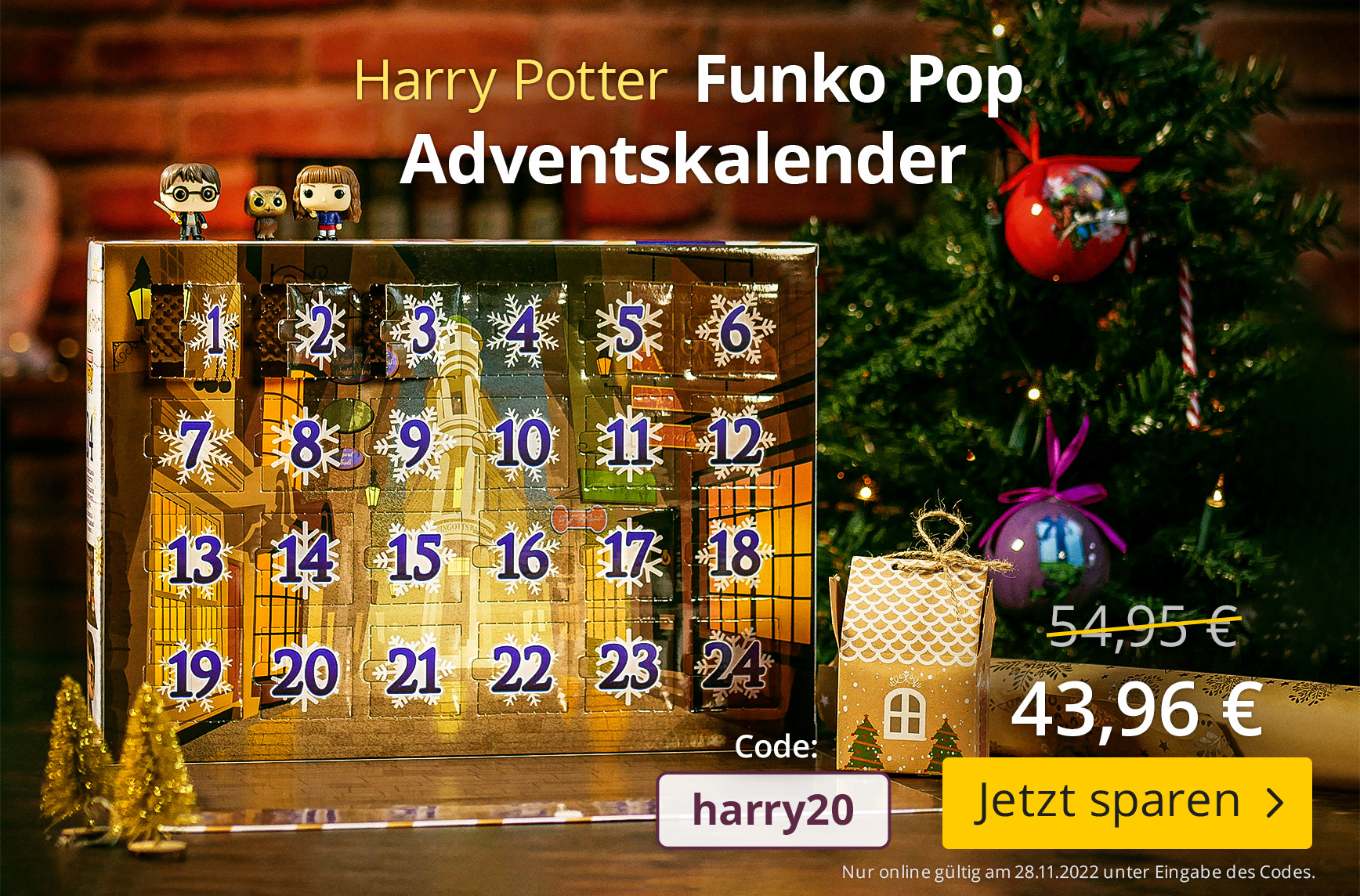 Harry Potter - Funko Pop Adventskalender 2022 - 43,96 EUR statt 54,95 EUR mit Code harry20 - nur heute