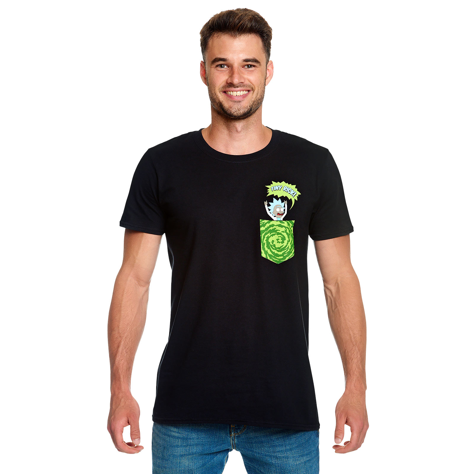 Rick and Morty - Tiny Pocket Rick T-Shirt schwarz