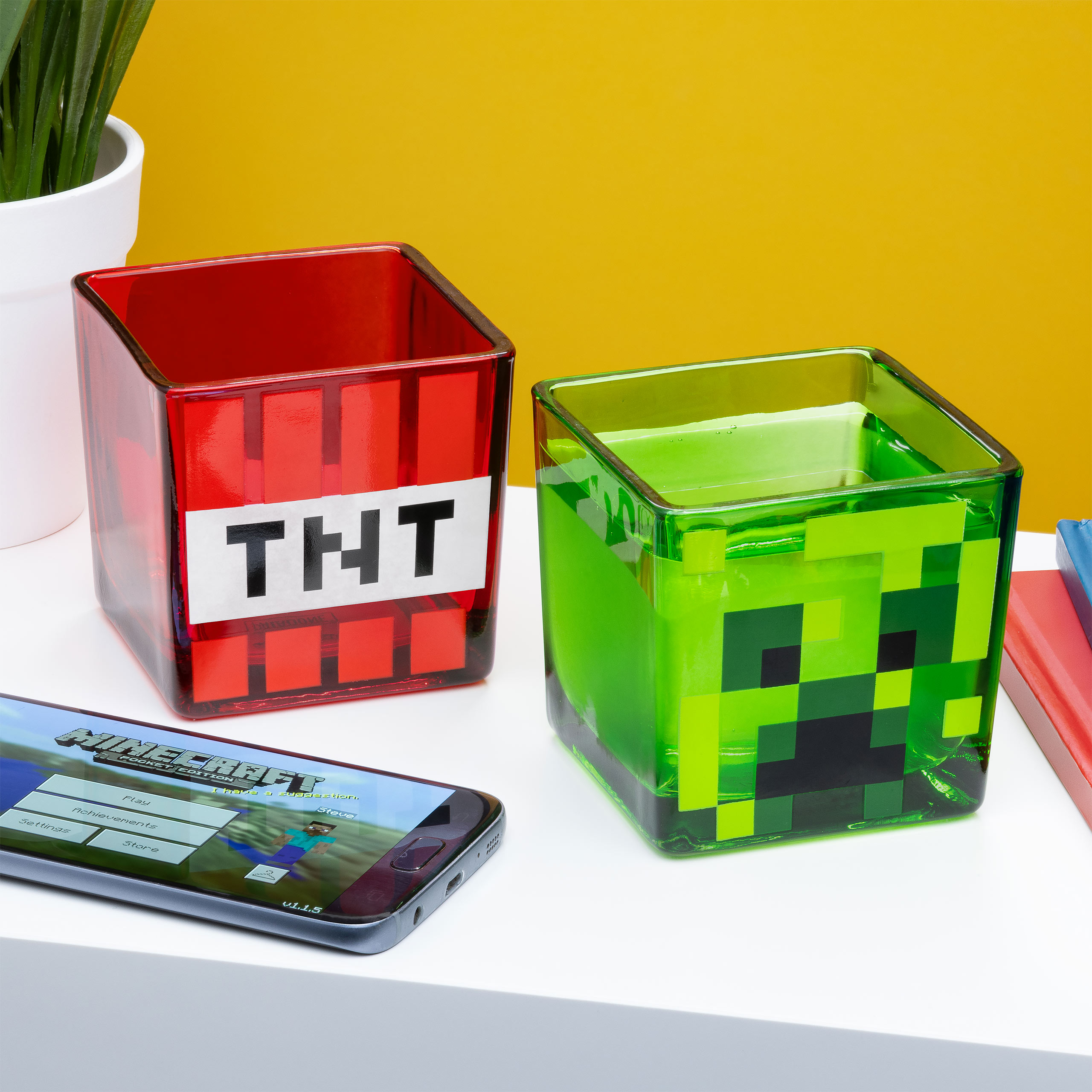 Minecraft - Creeper und TNT Gläser 2er Set