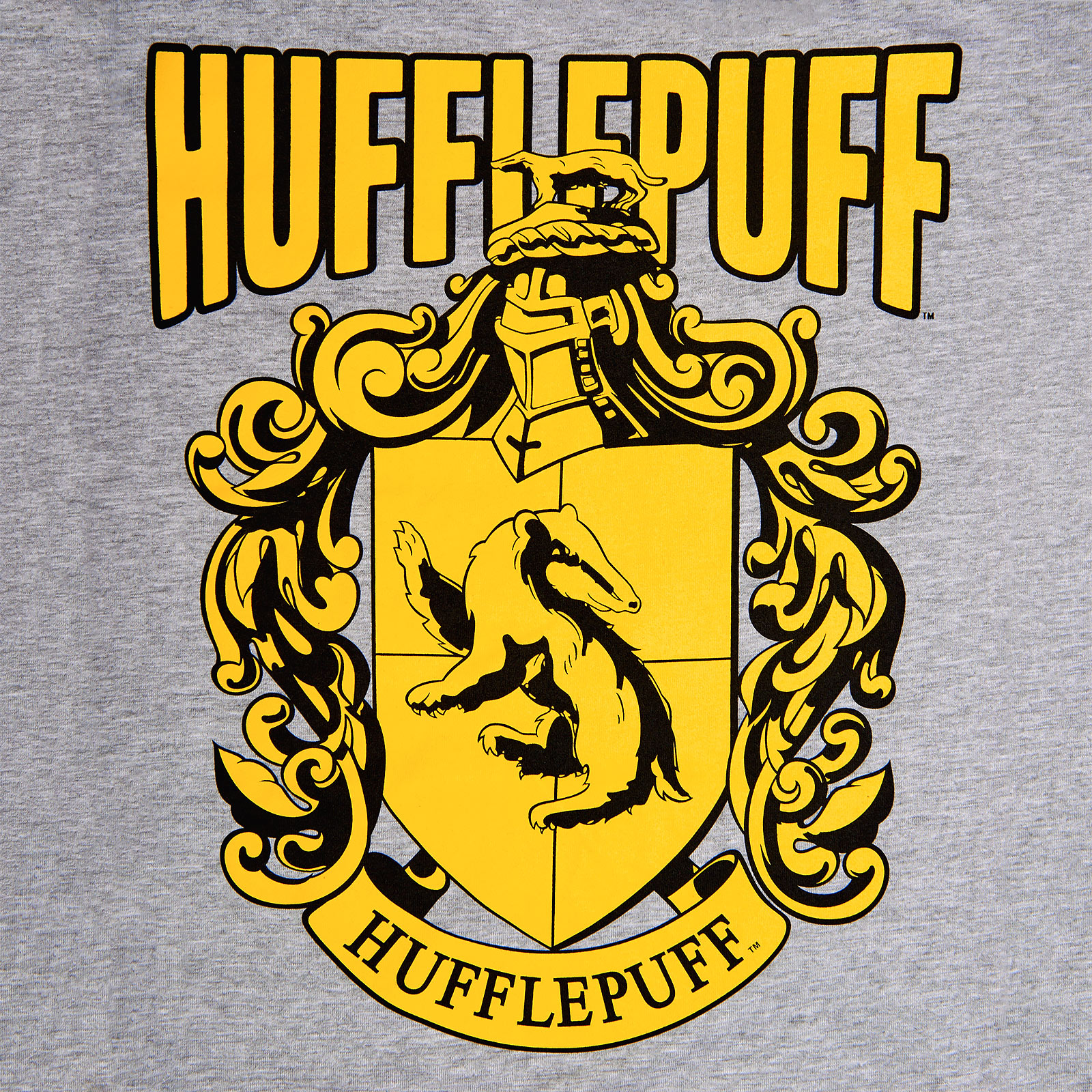 Harry Potter - Hufflepuff Wappen T-Shirt grau
