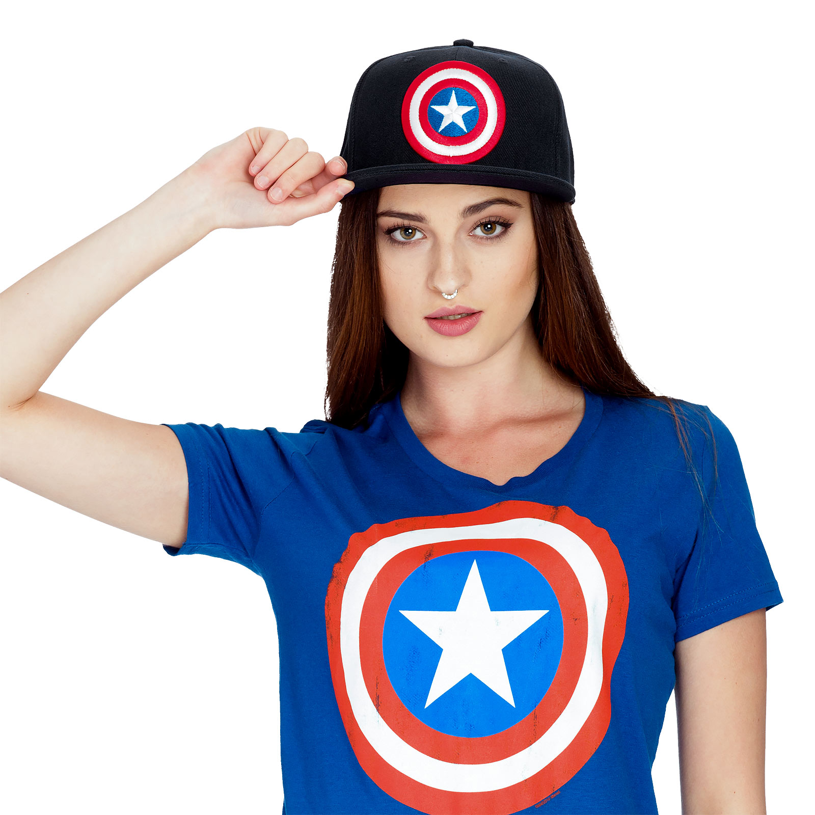 Captain America Chaussettes Lot de 2 Shield Logo Marvel Elbenwald Bleu 