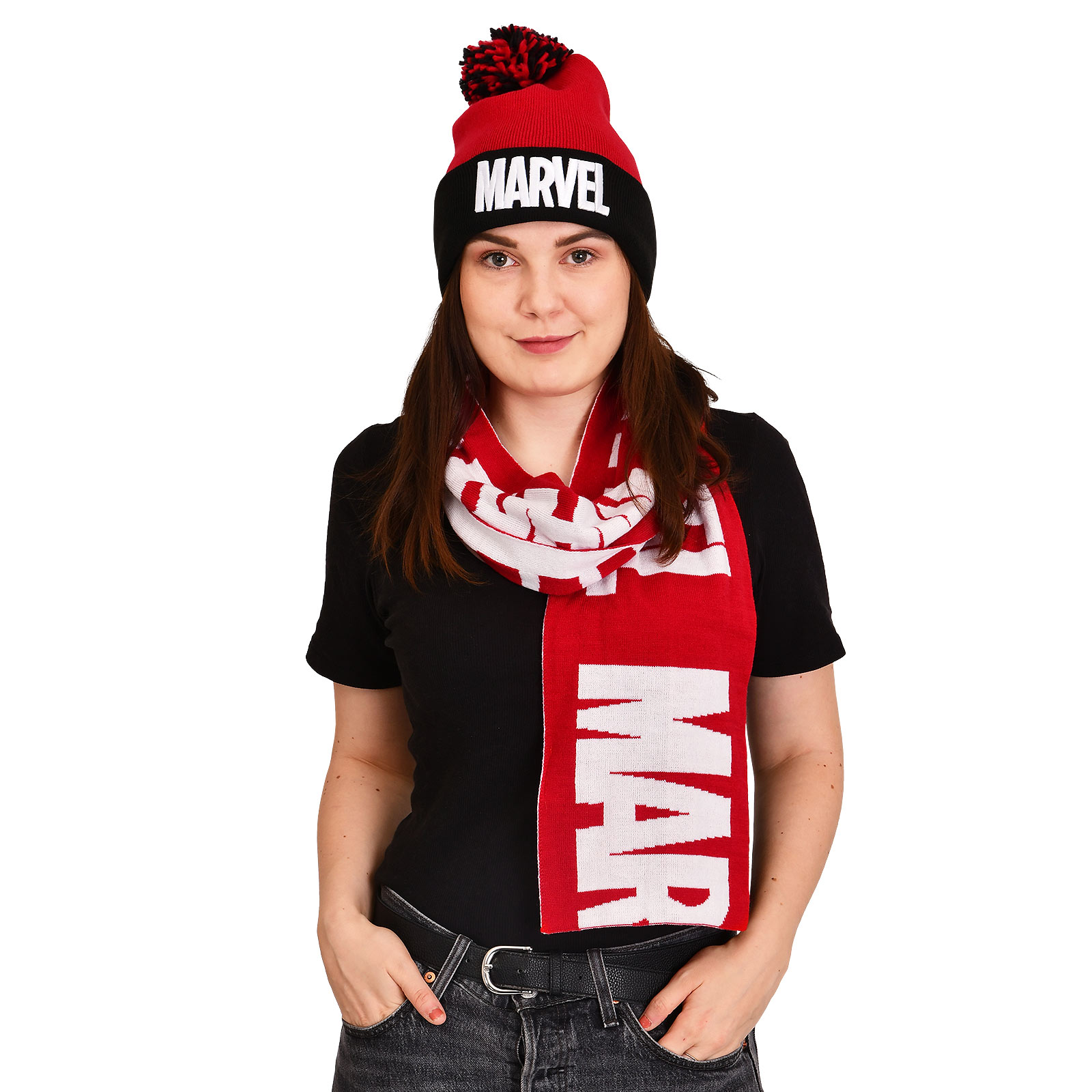 Marvel Mütze und Schal Geschenk Set