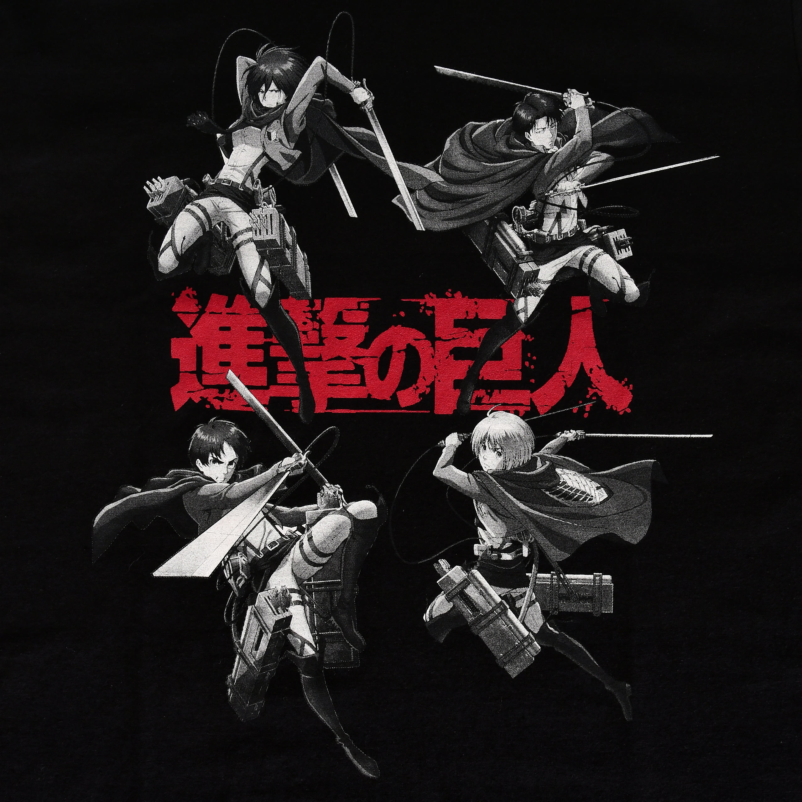 Attack on Titan - Characters T-Shirt schwarz