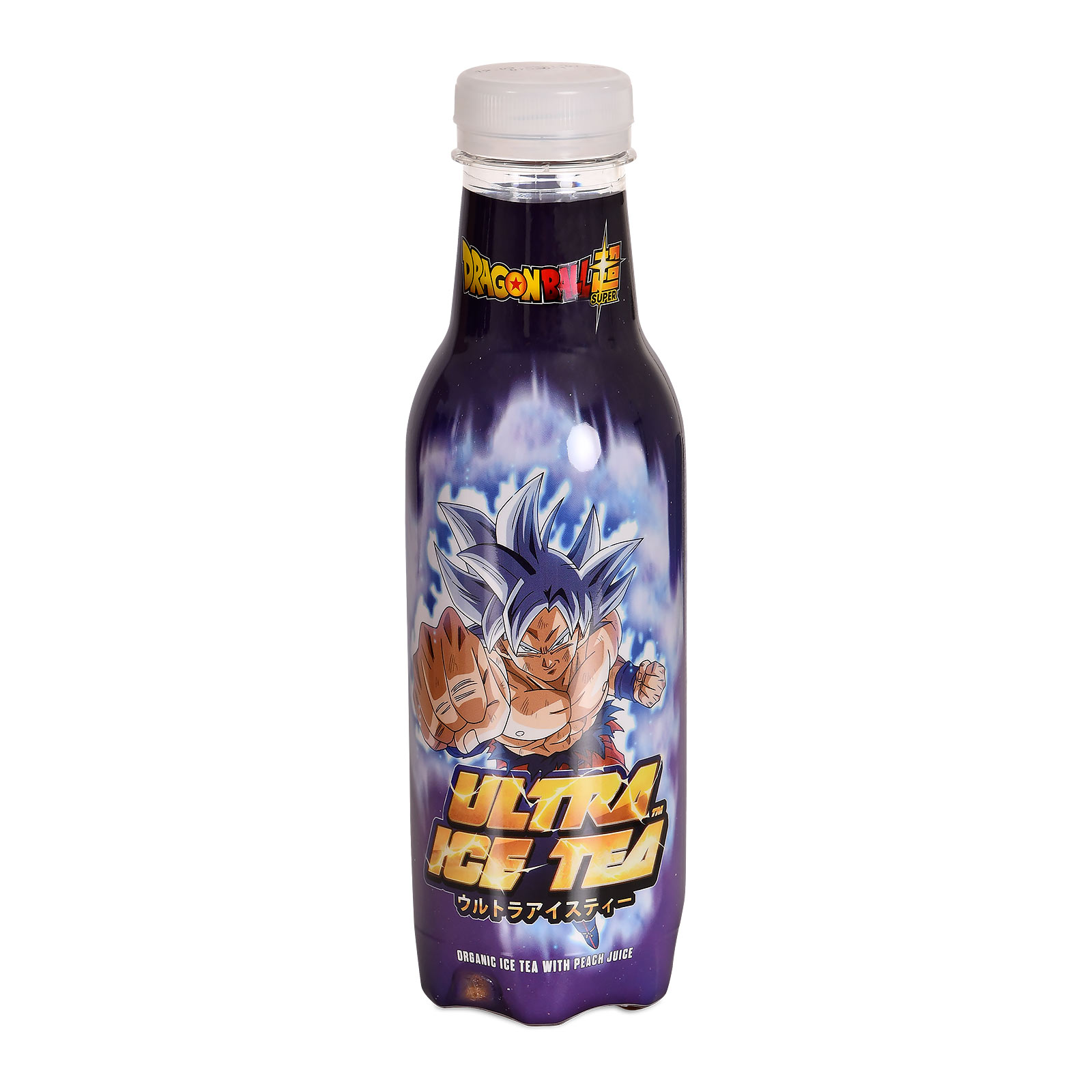 Dragon Ball Super Son Goku Schwarzer Tee mit Pfirsich Eistee Ultra Ice Tea 