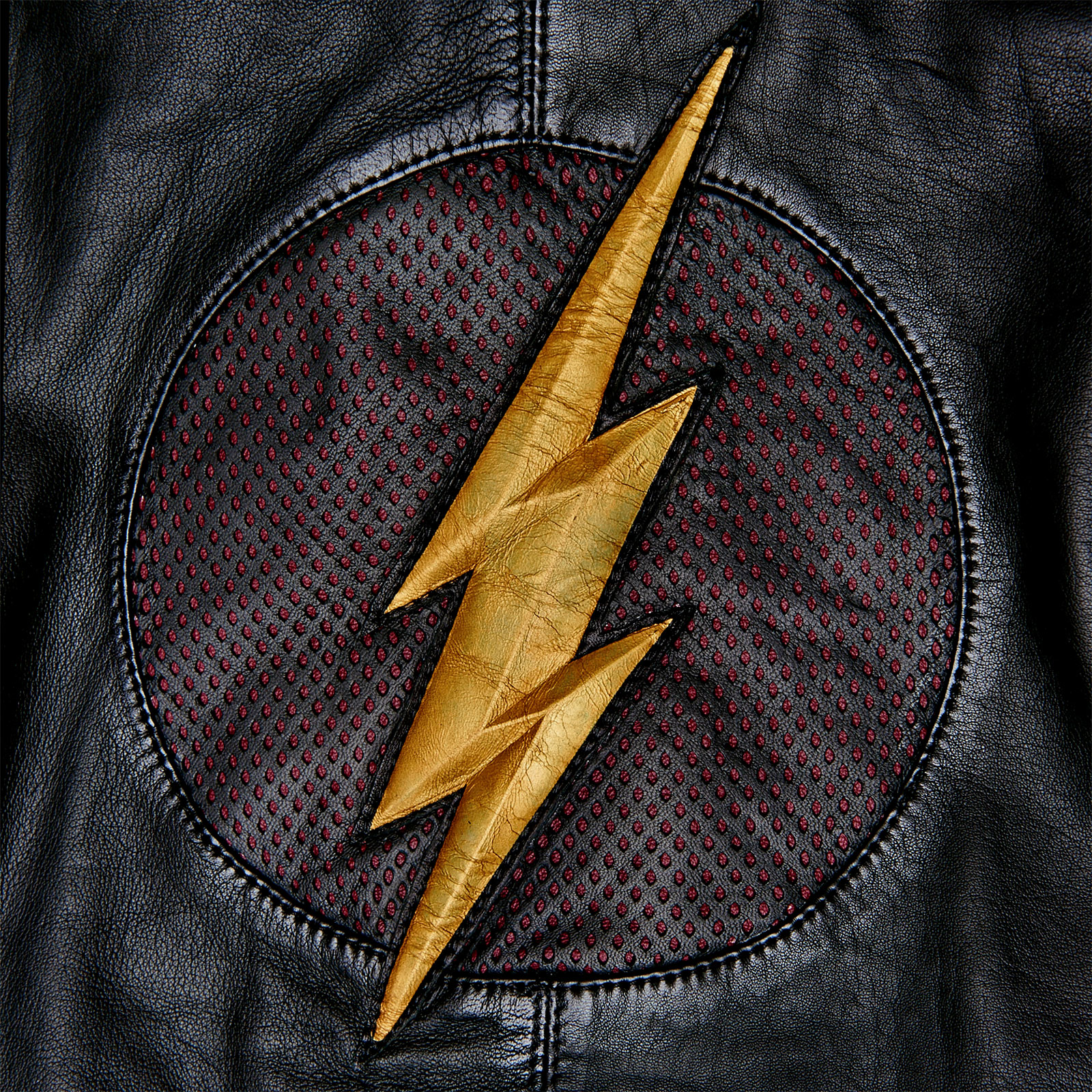 Flash - Logo Lederjacke mit Kapuze