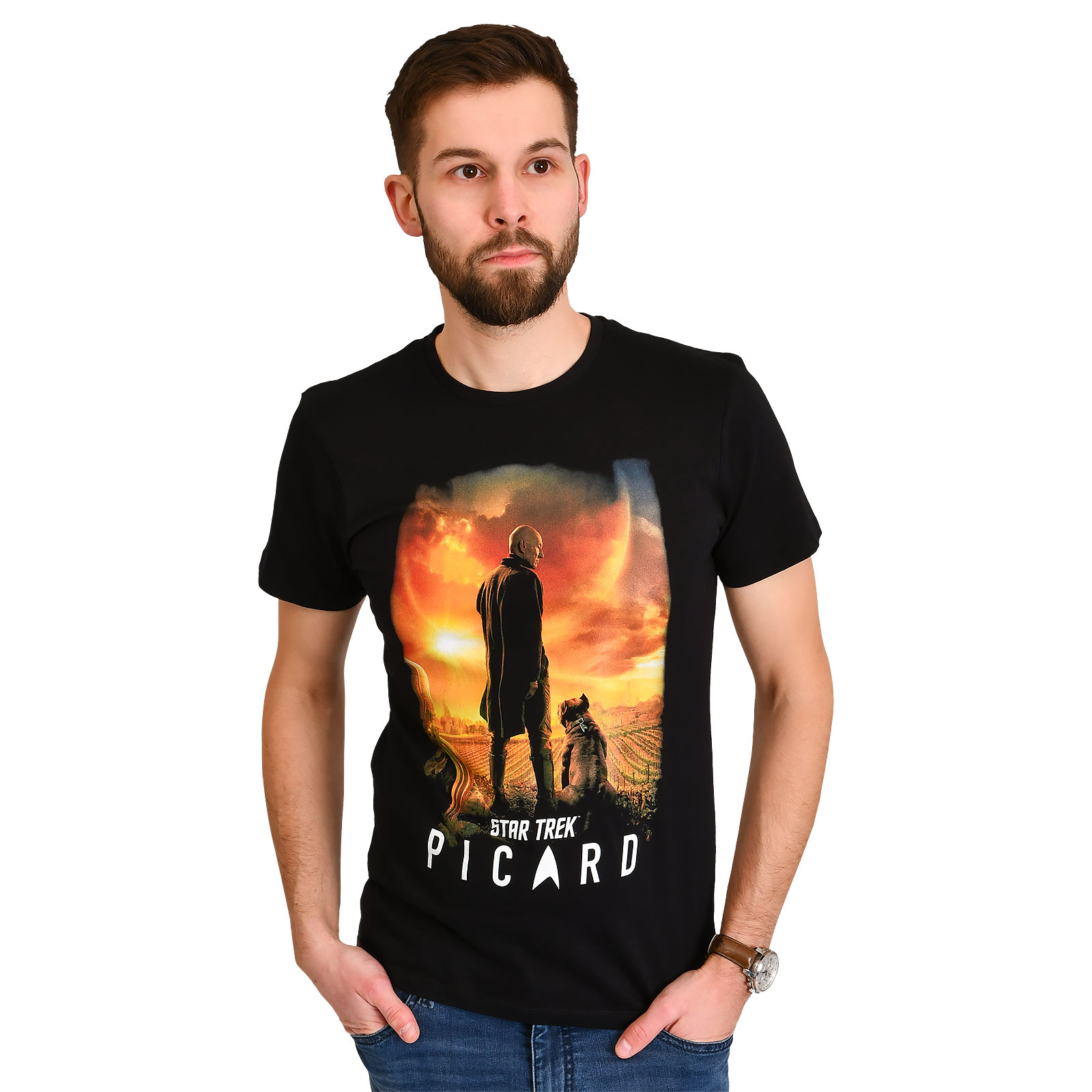 Star Trek - Picard Poster T-Shirt schwarz
