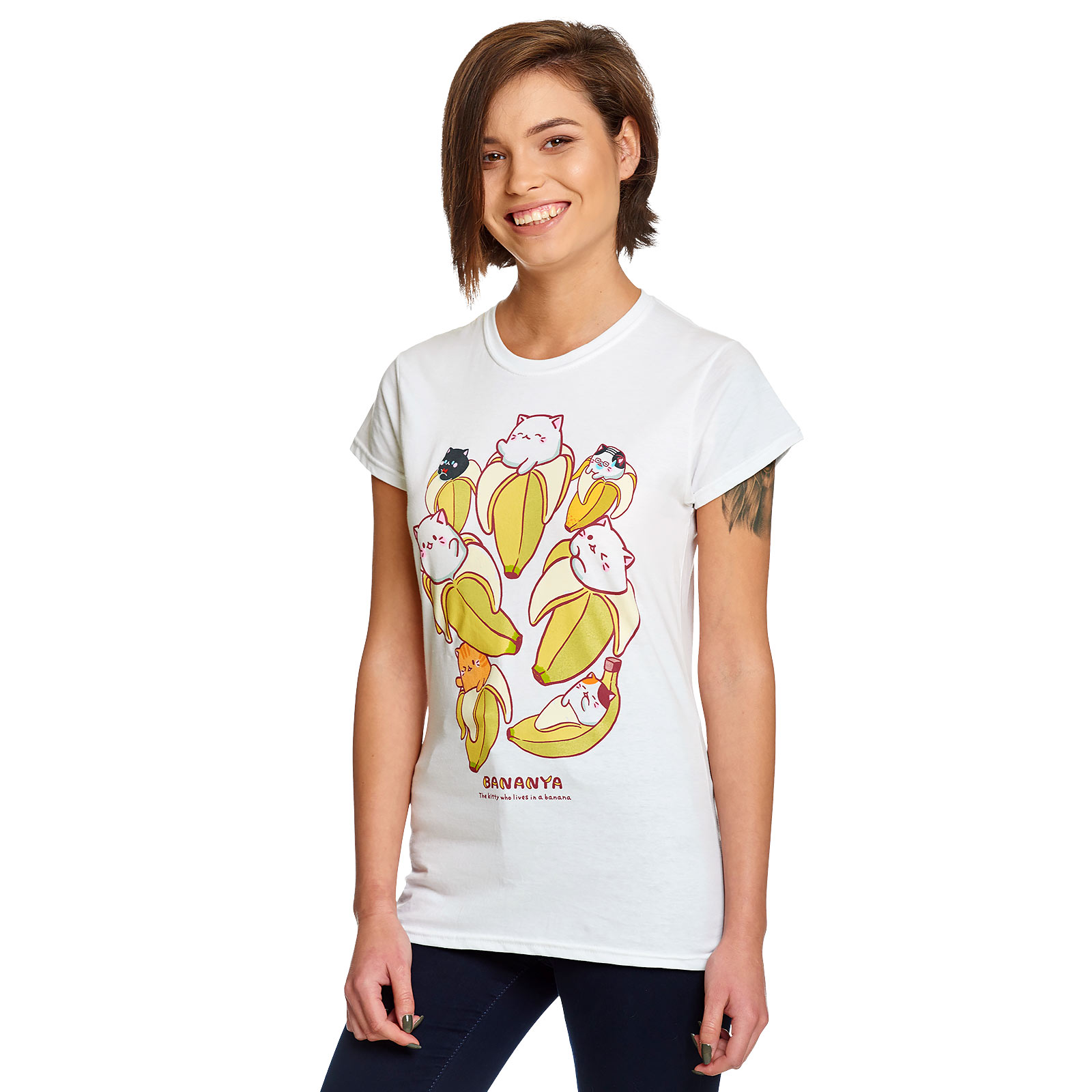 Bananya - Characters T-Shirt Damen weiß