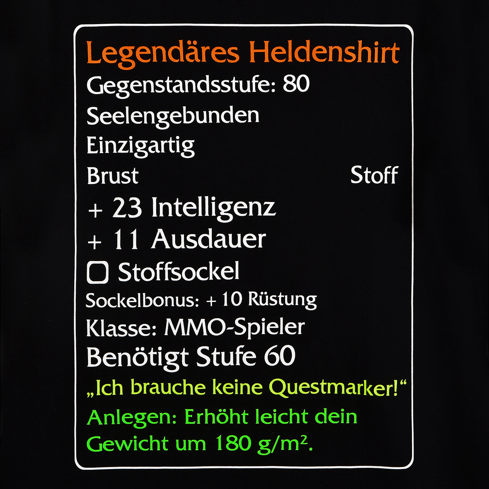 Level-60-Item Legendäres Helden Classic T-Shirt schwarz