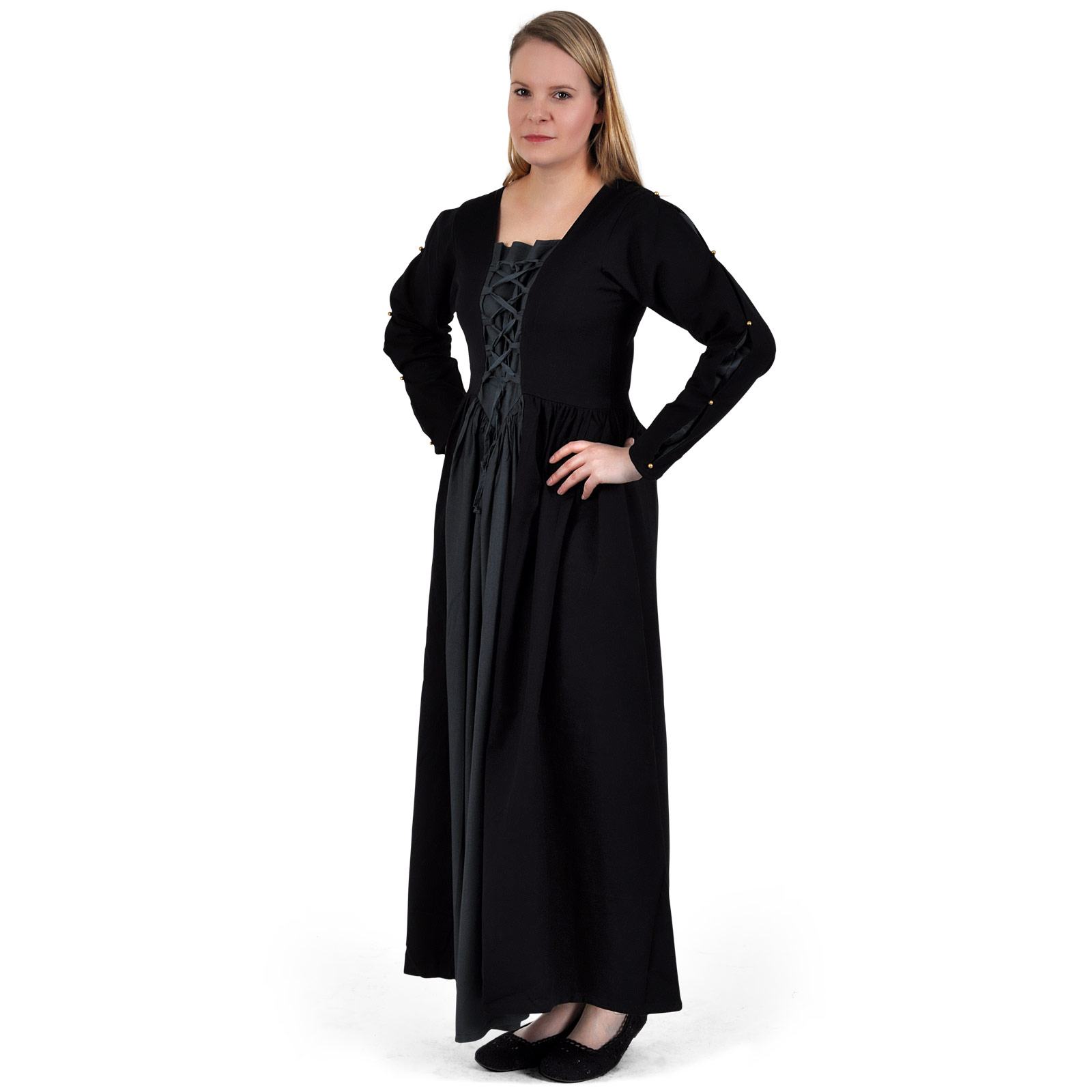 Mittelalter Kleid Orianne schwarz-blaugrau