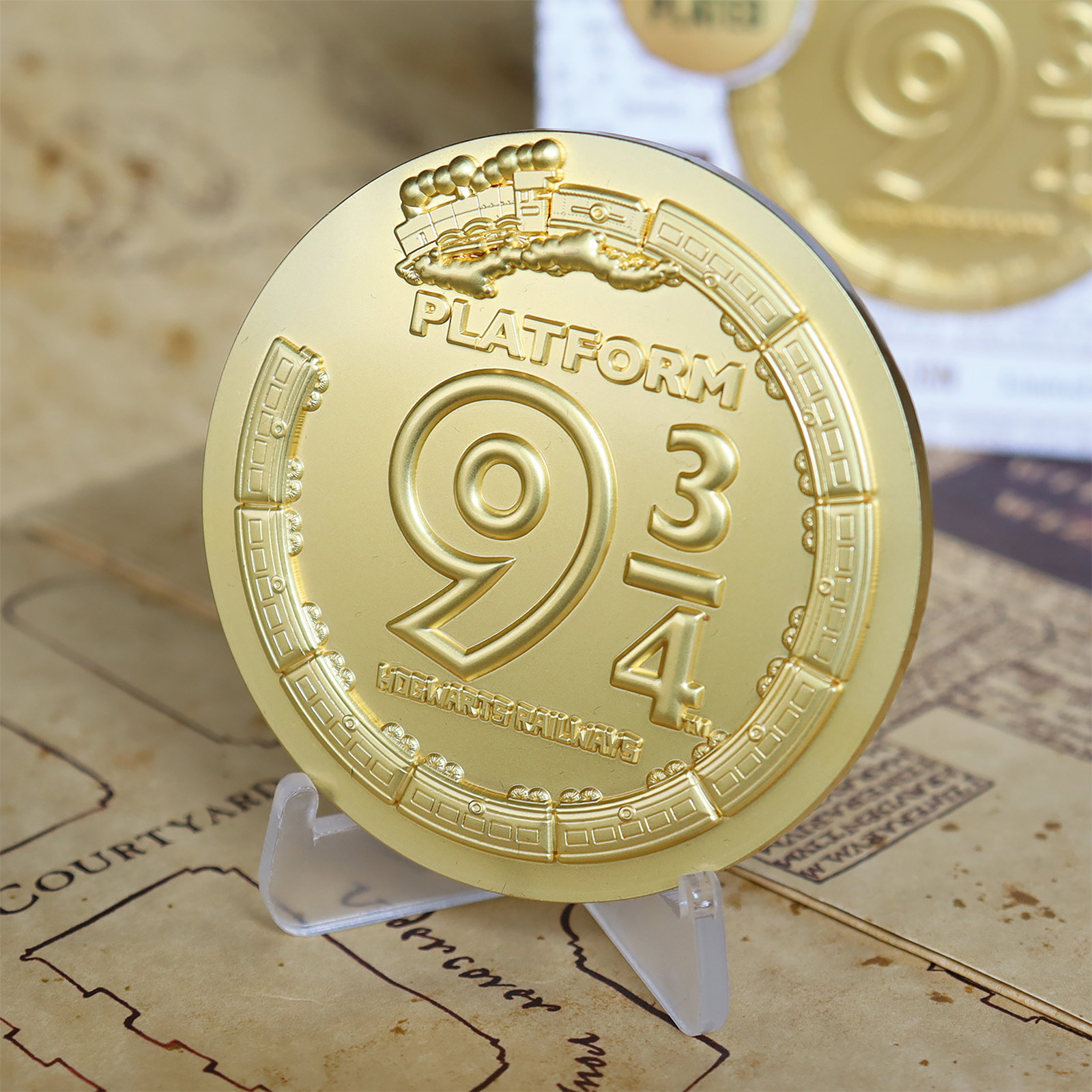 Harry Potter Gleis 9 3/4 Hogwarts Express Kette kleine Medaille für Schmuck 