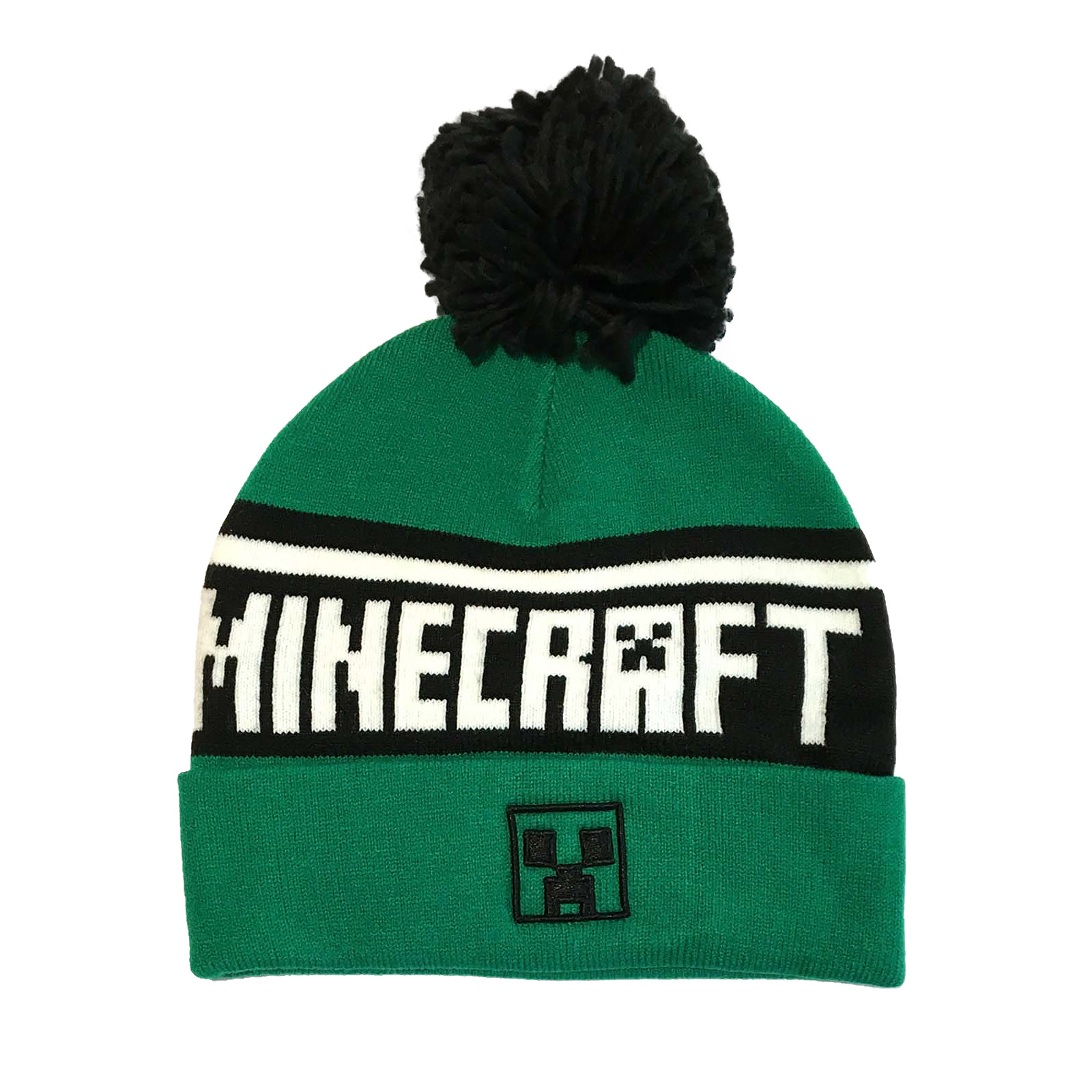 Minecraft - Creeper Logo Mütze mit Bommel