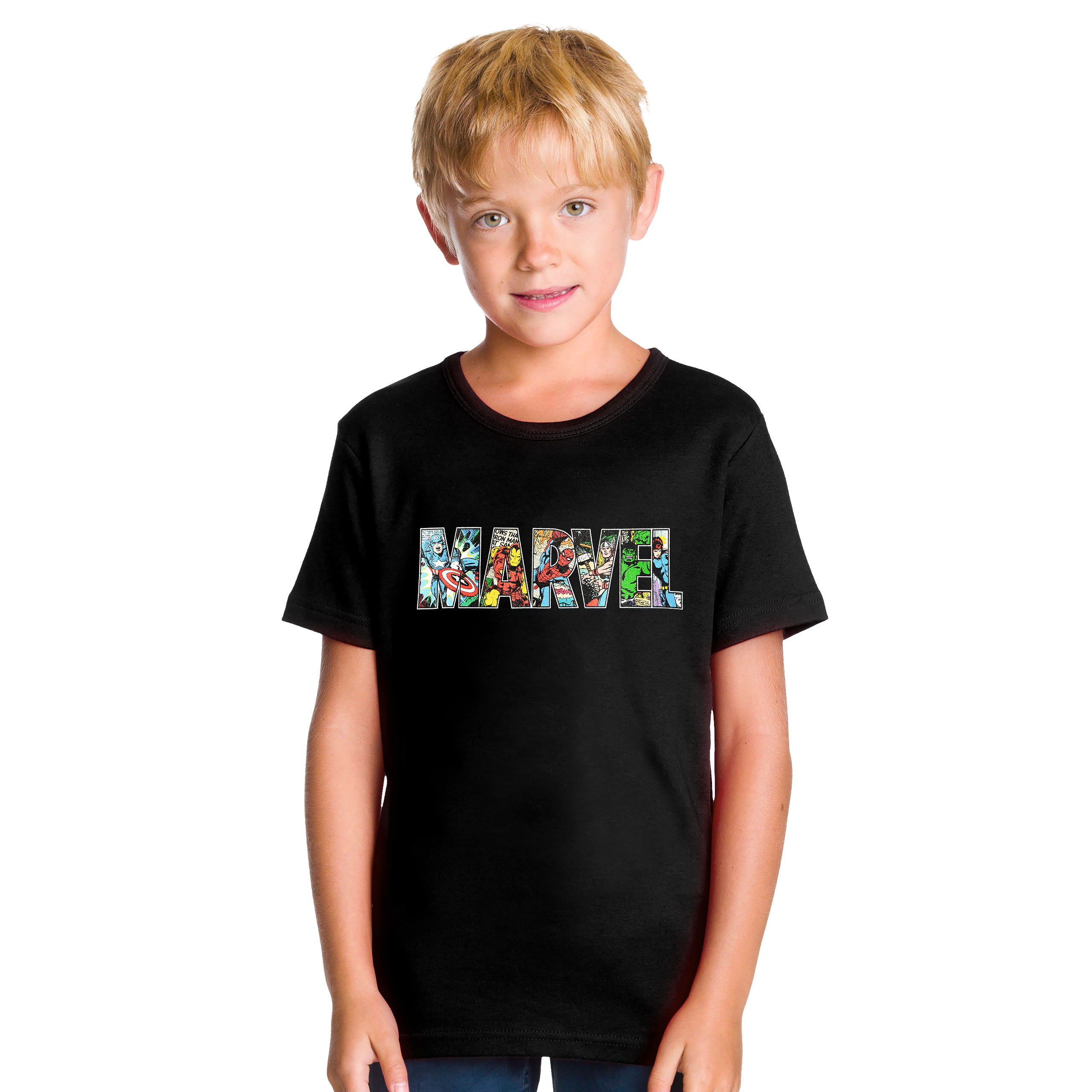 Marvel - Comic Logo T-Shirt Kinder schwarz