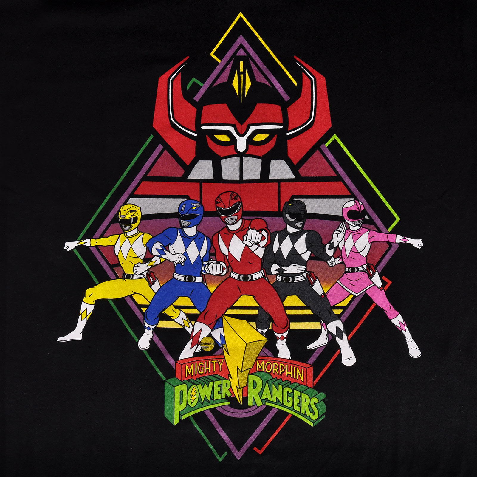 Power Rangers - Team T-Shirt schwarz