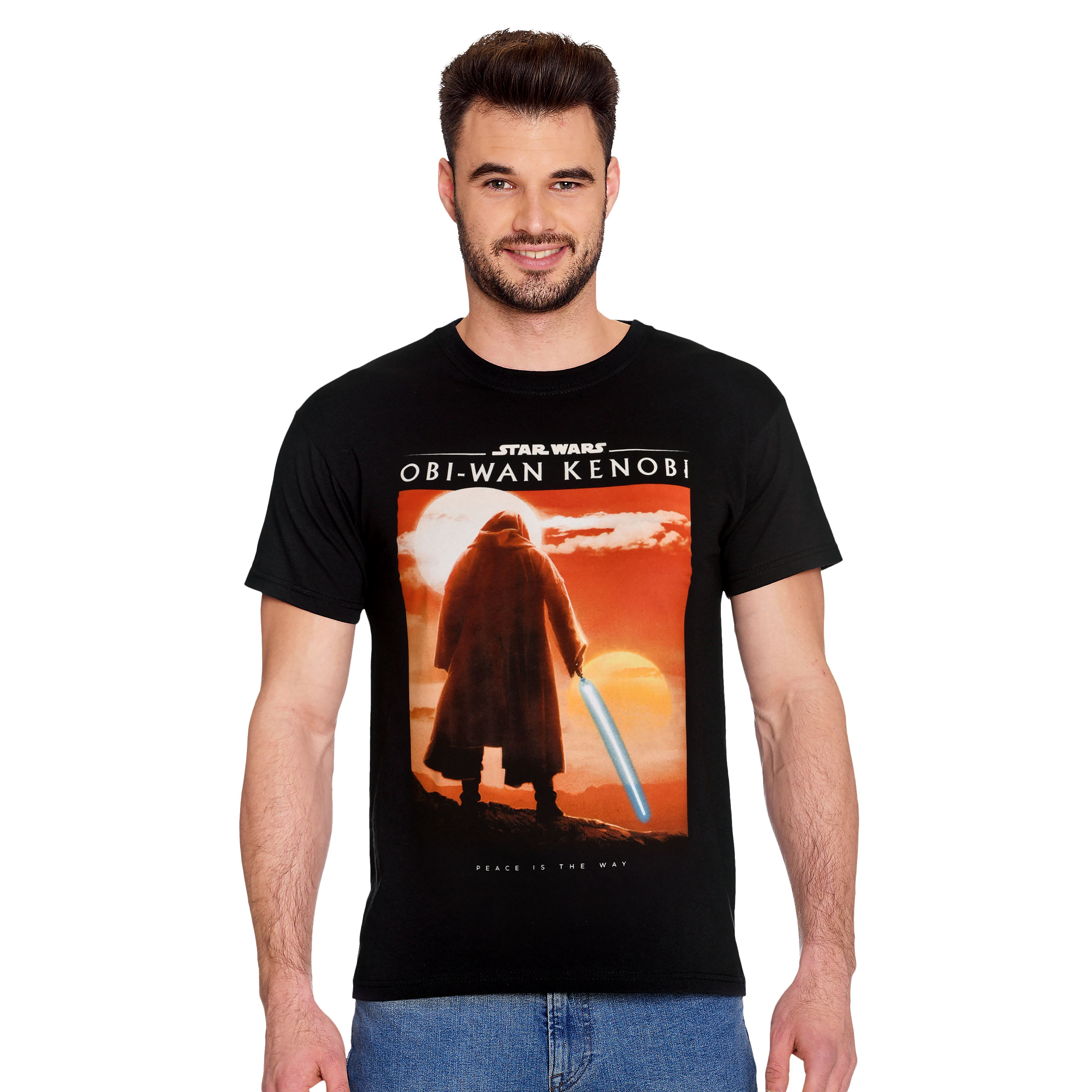Star Wars - Obi-Wan Peace Is The Way Poster T-Shirt schwarz