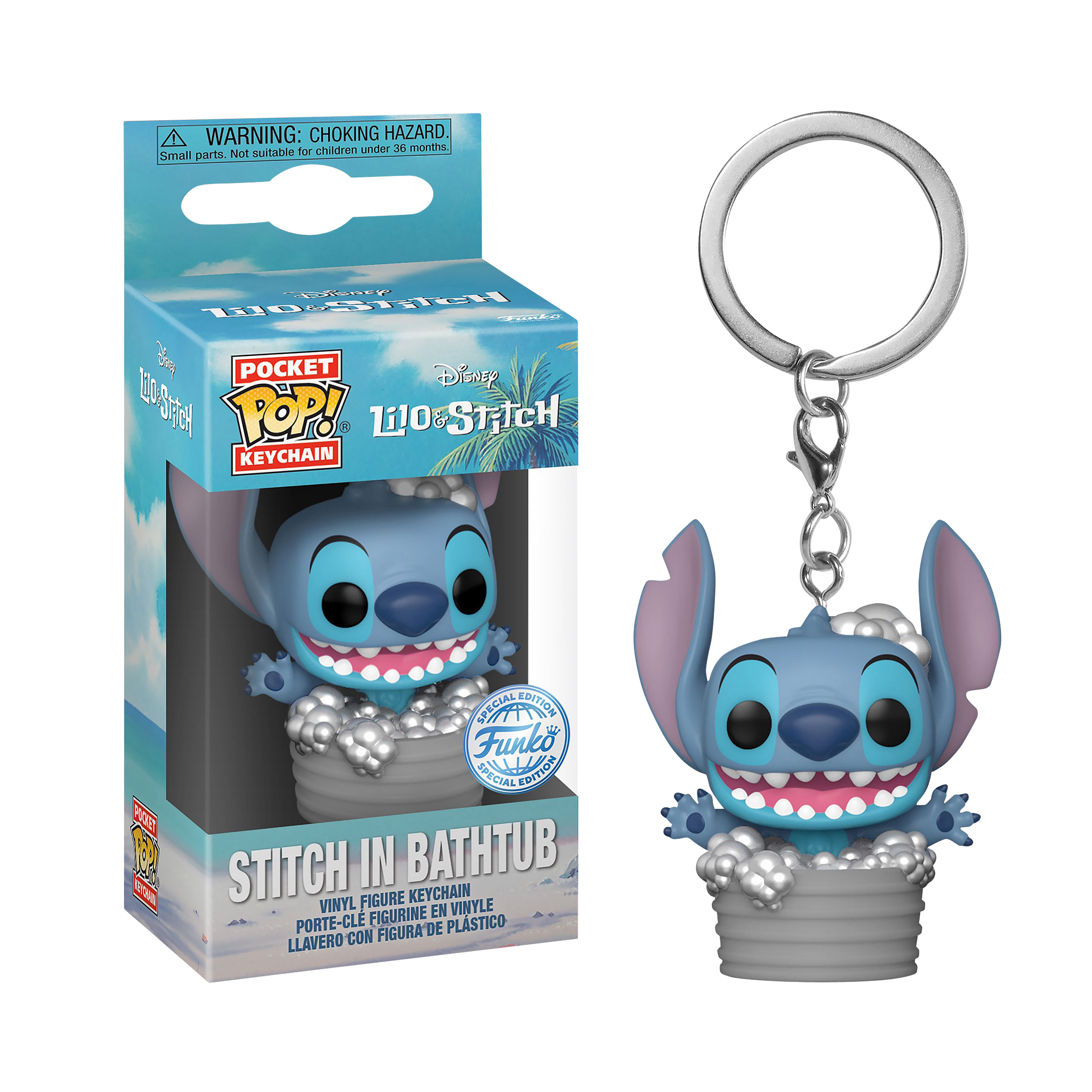 Stitch in Badewanne Funko Pop Schlüsselanhänger - Lilo & Stitch