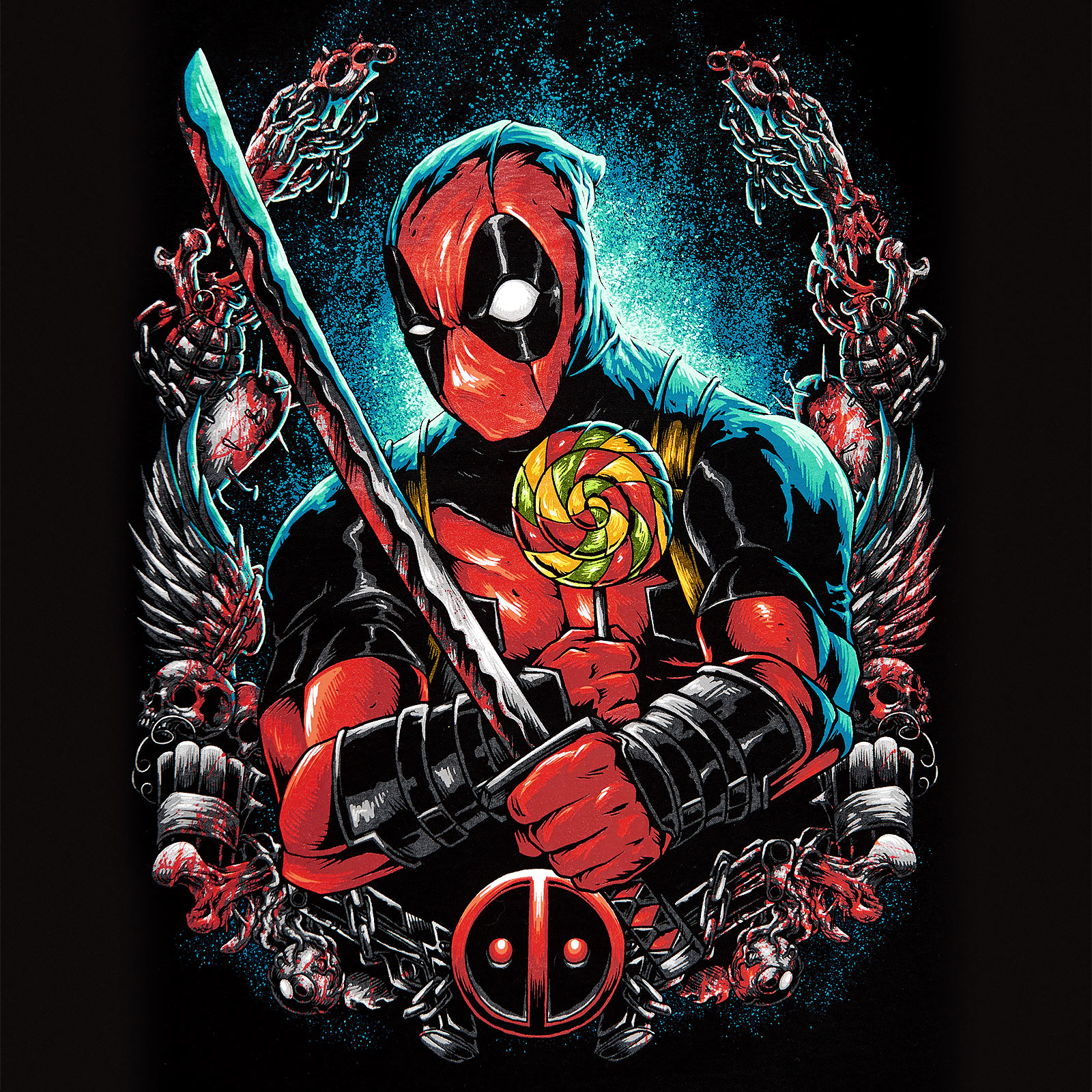 Deadpool - Lollipop T-Shirt schwarz