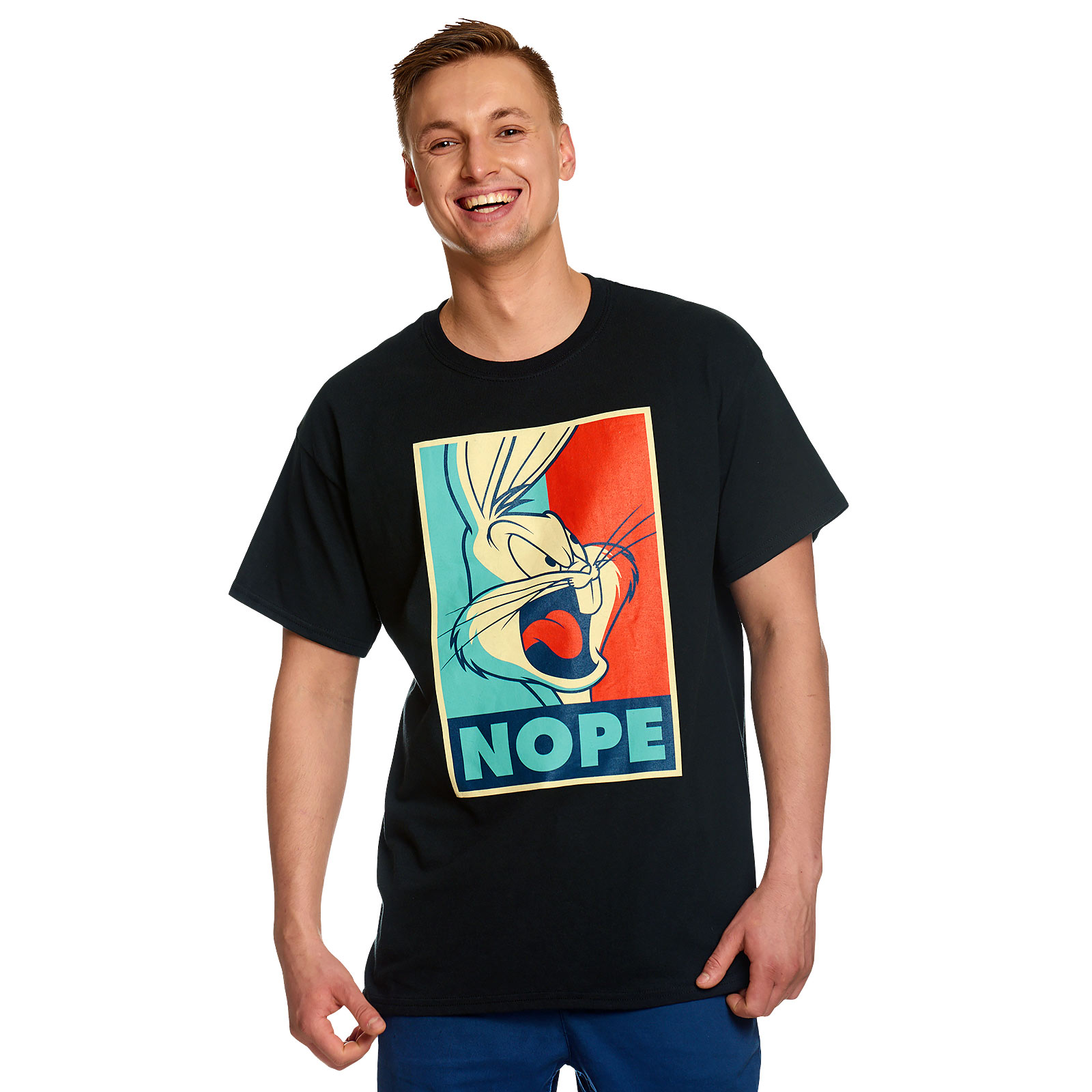 Looney Tunes - Bugs Bunny Nope Poster T-Shirt schwarz