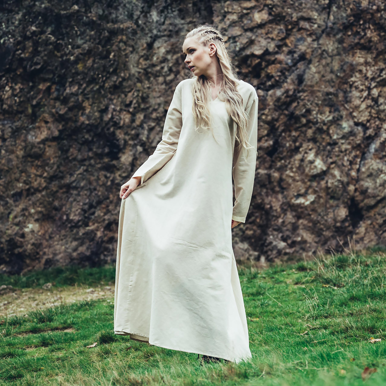Mittelalter Unterkleid Valdis beige