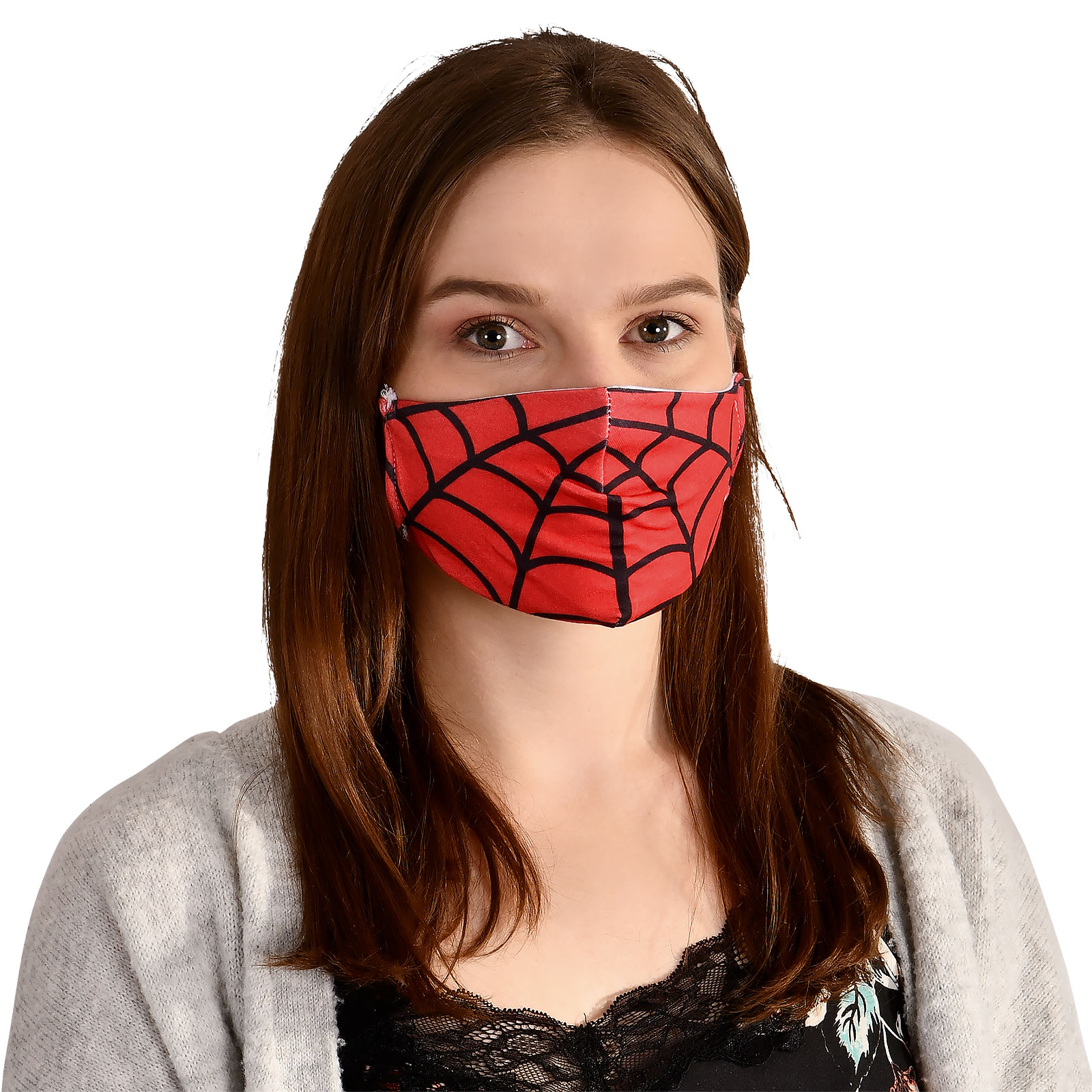 Spinnennetz Gesichtsmaske für Spider-Man Fans rot