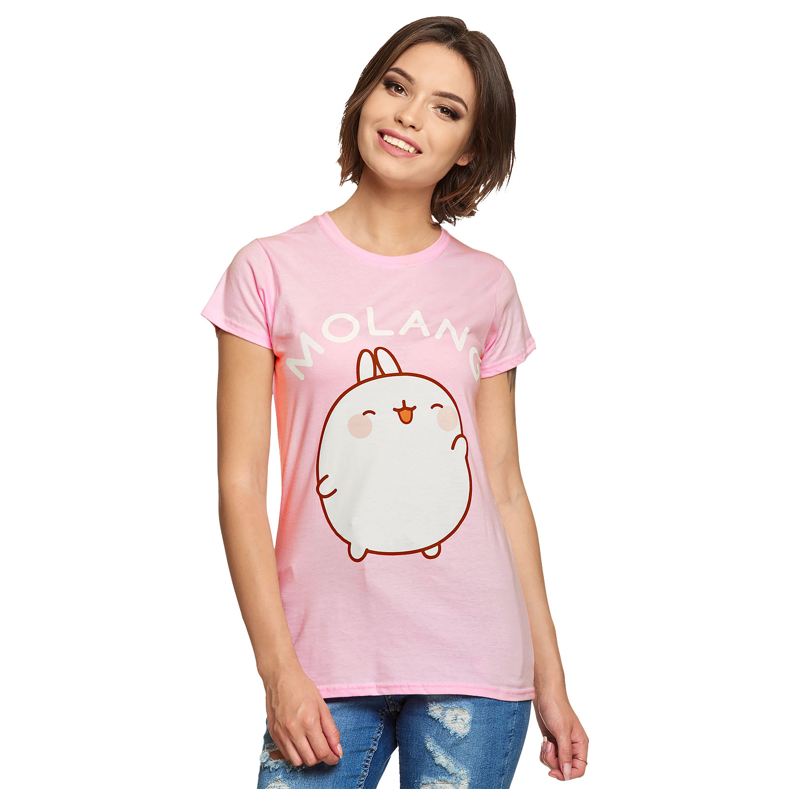 Molang - Happy T-Shirt Damen rosa