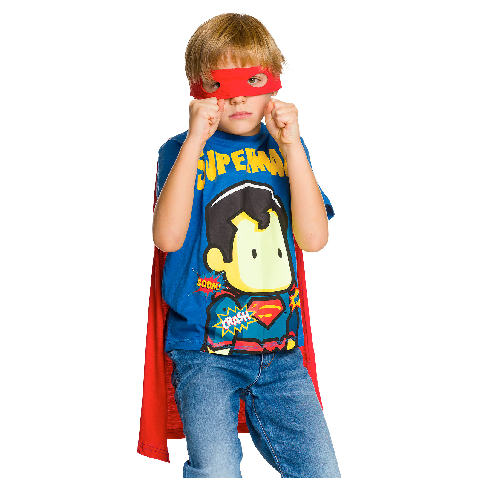 Superman - Kinder T-Shirt mit Cape & Augenmaske