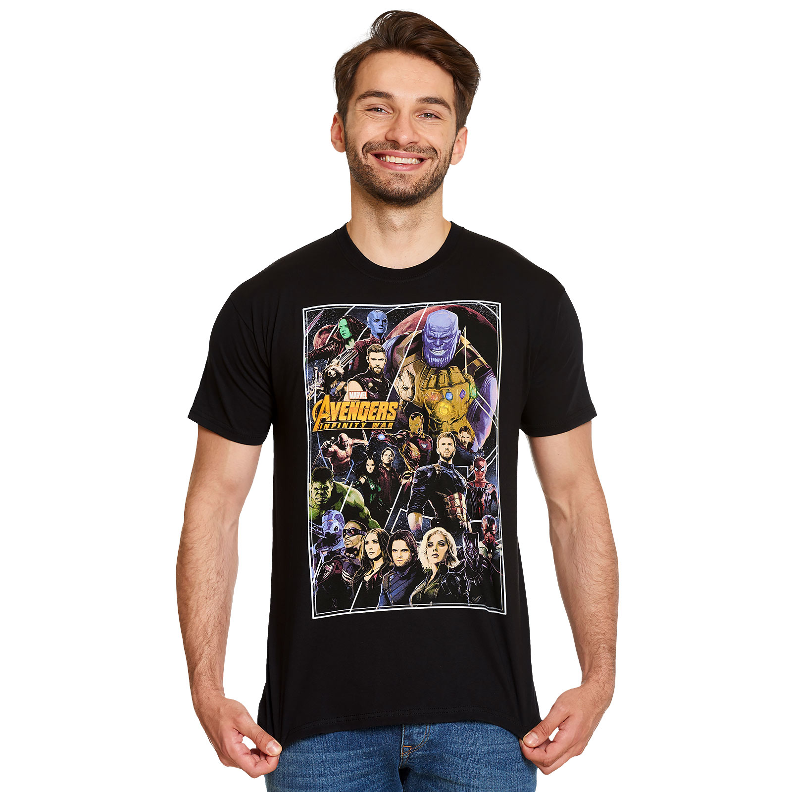 The Avengers Team Herren T-Shirt Thor Hulk Schwarz S-XL Marvel Comics 