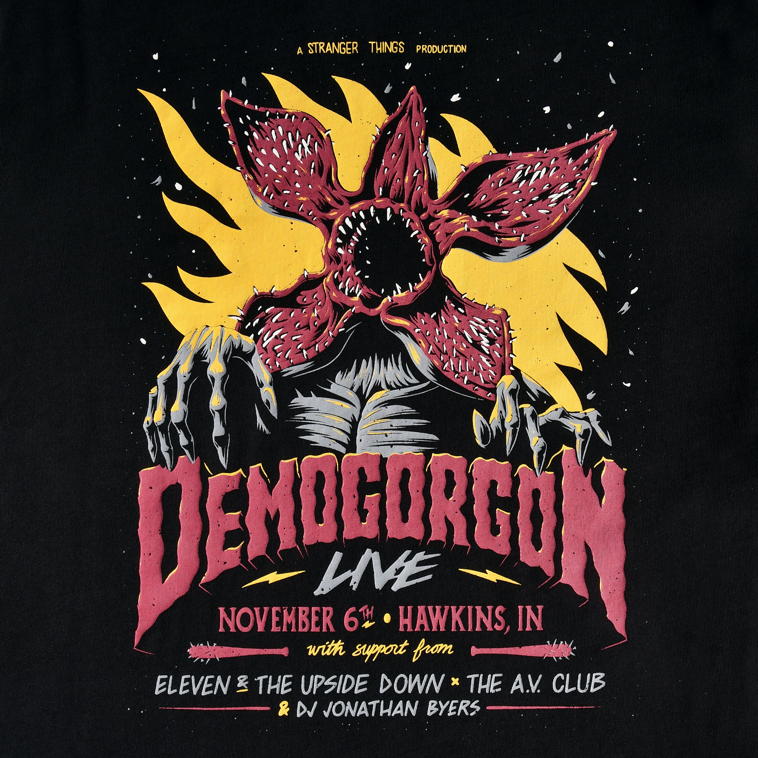 Stranger Things - Demogorgon Live Poster T-Shirt schwarz