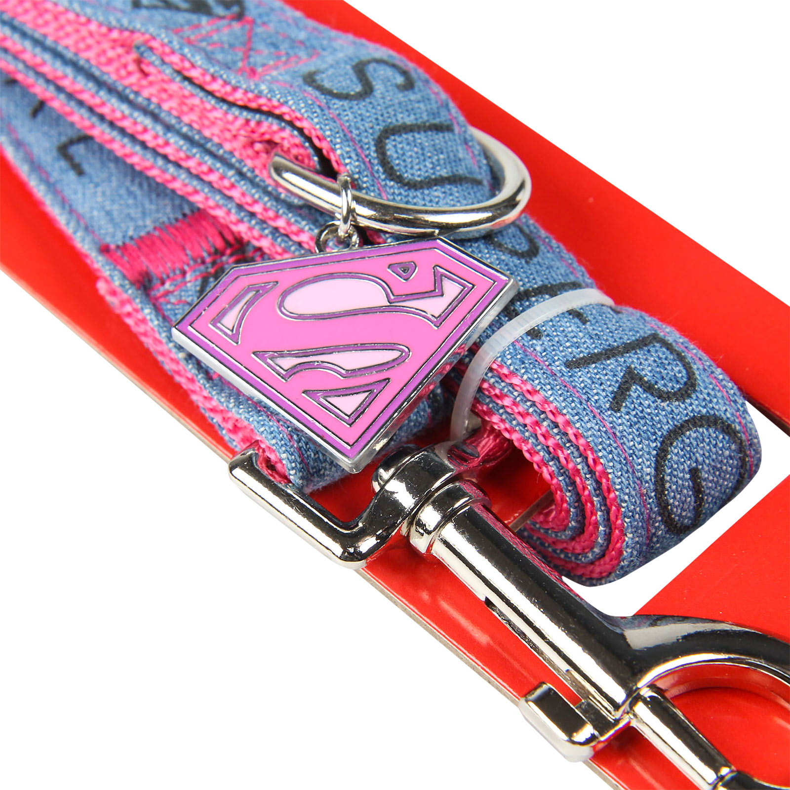 Supergirl Hundeleine rosa-blau