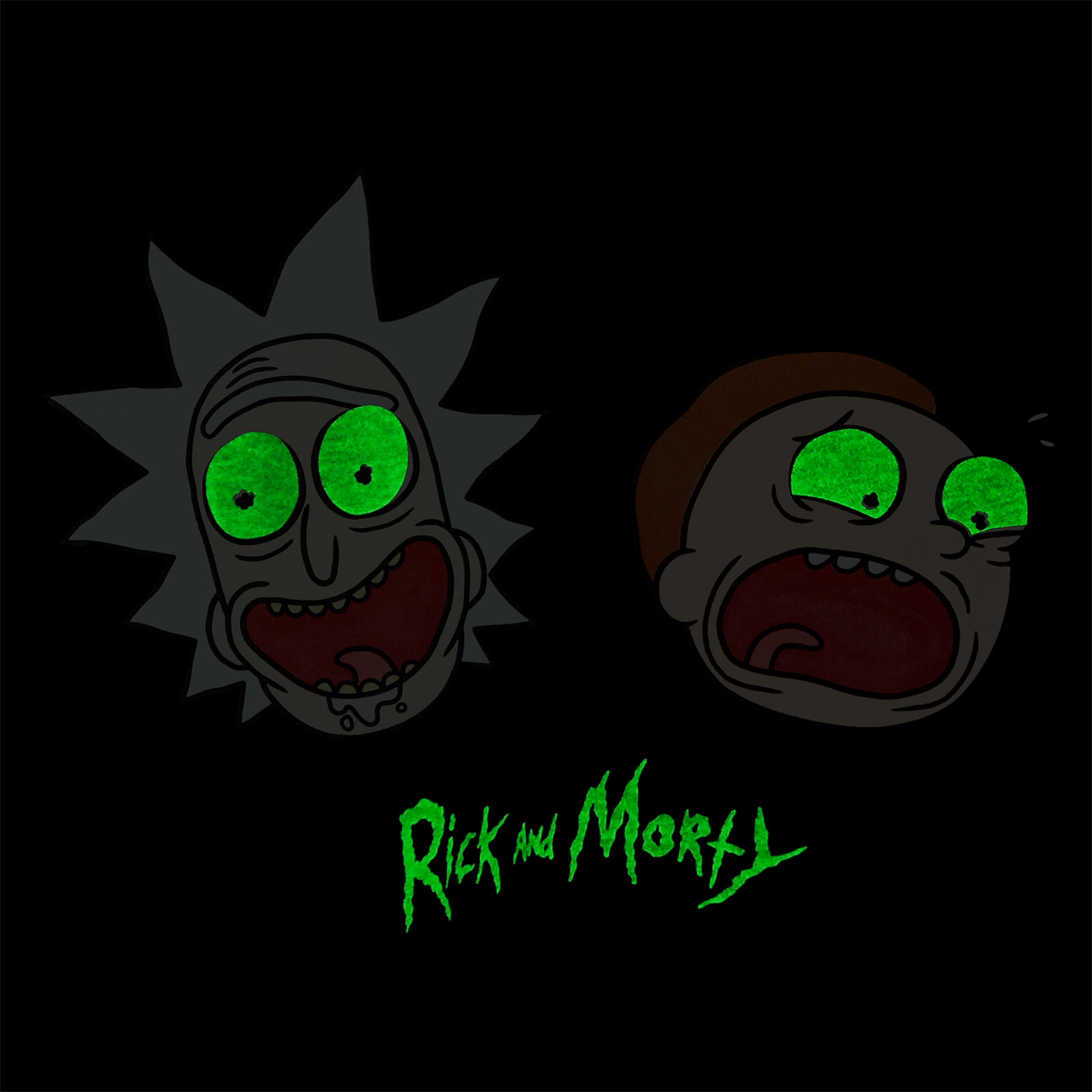 Rick and Morty - Crazy Faces Glow in the Dark T-Shirt