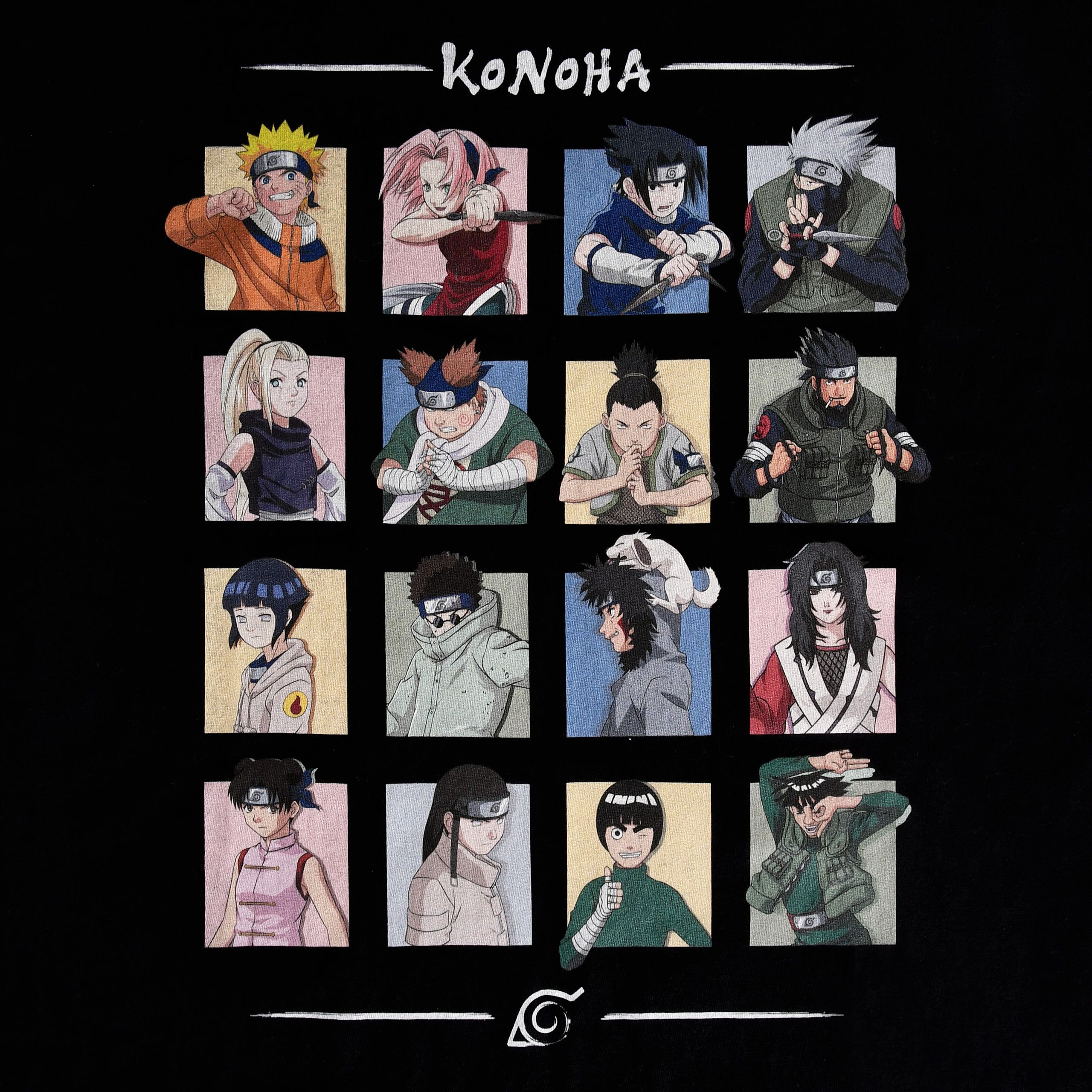 Naruto - Characters of Konoha T-Shirt schwarz
