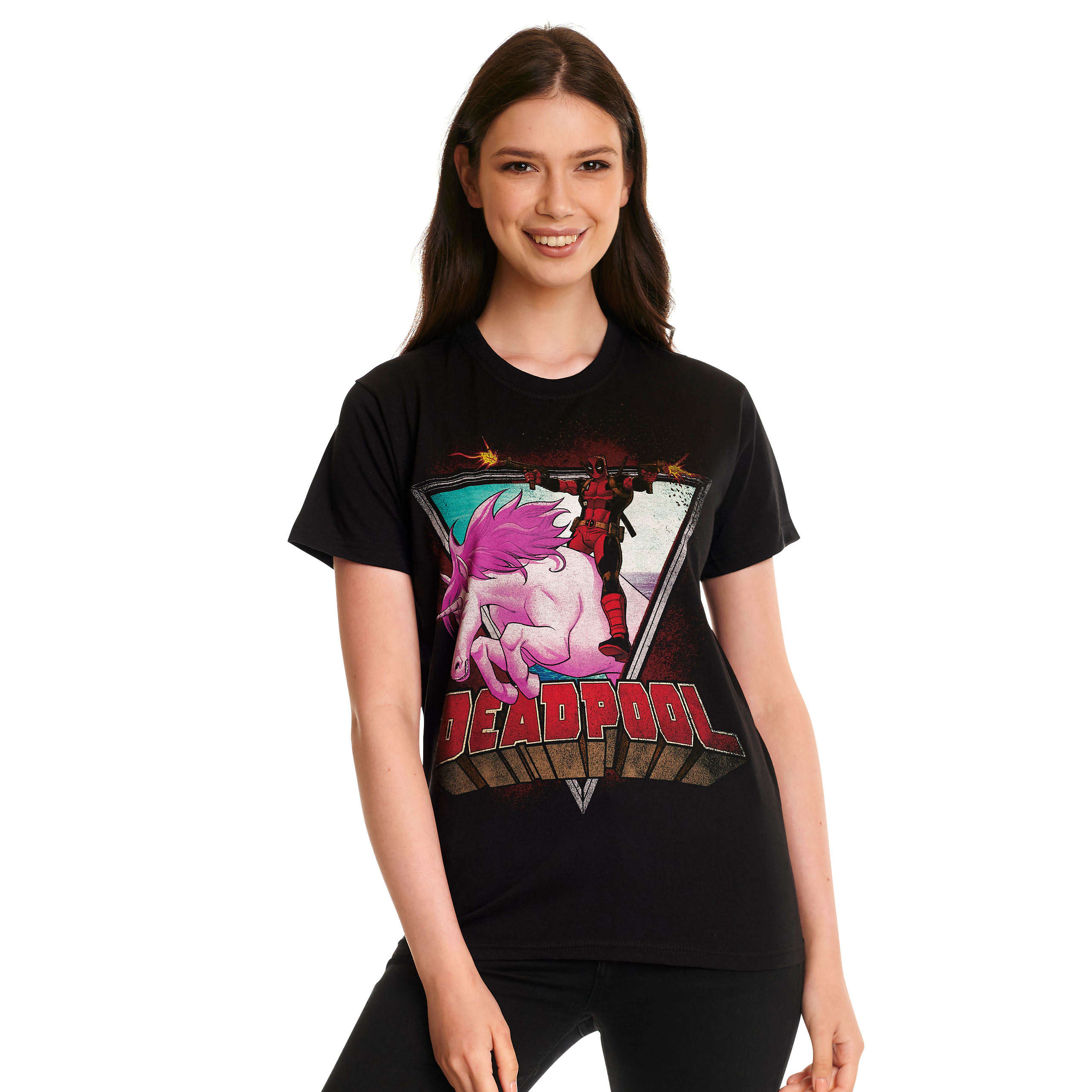Deadpool - Unicorn Ride T-Shirt schwarz