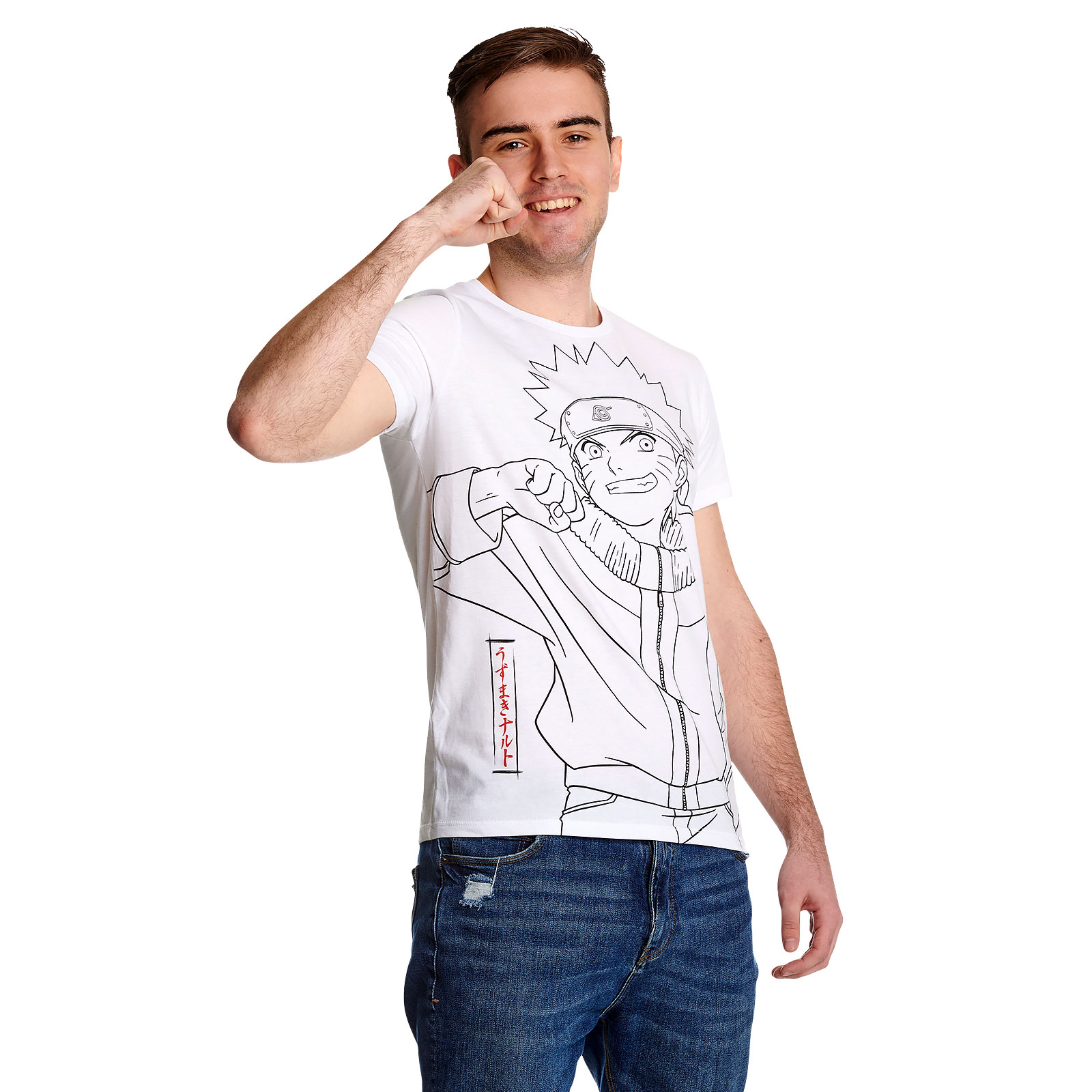 Naruto - Monochrome Sketch T-Shirt weiß