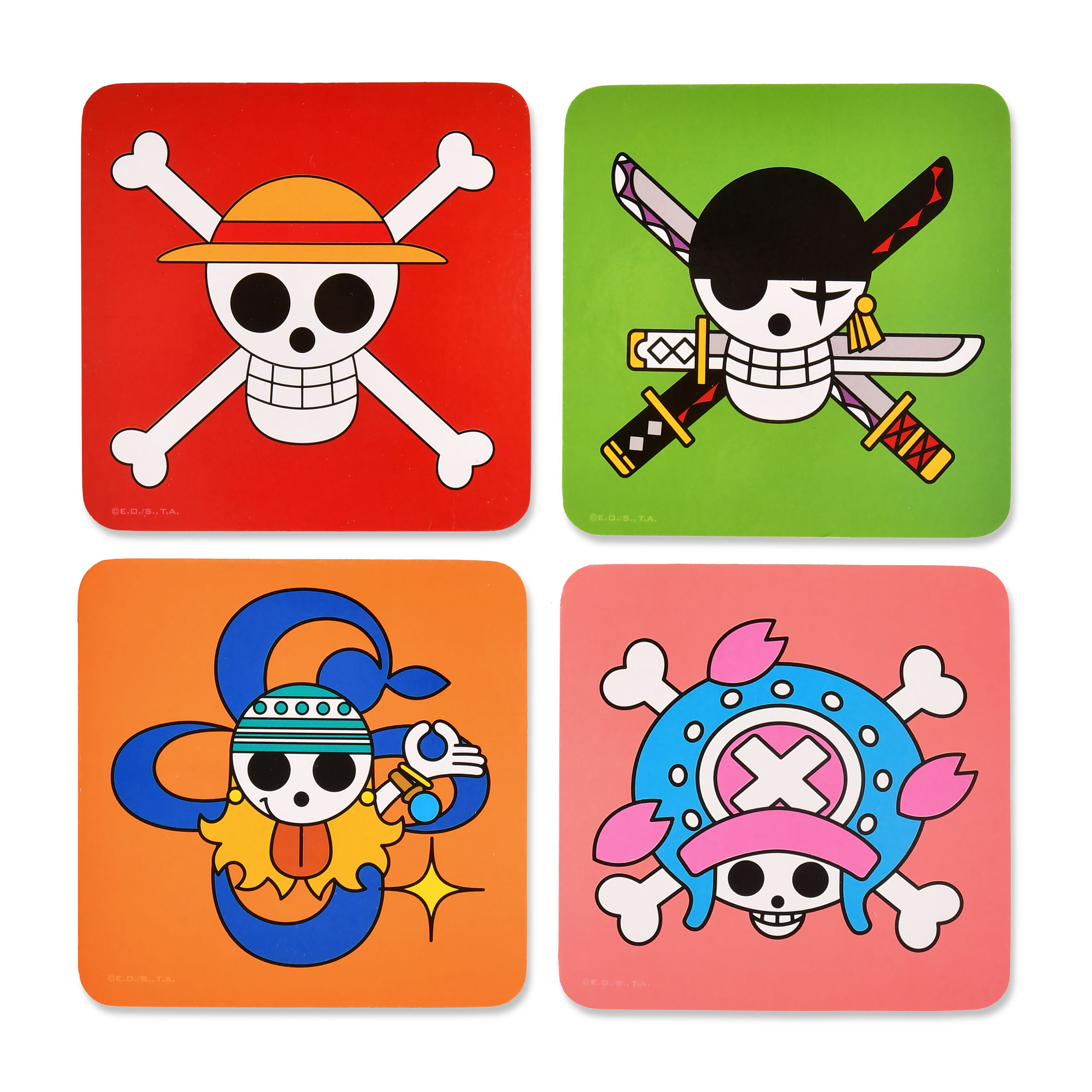 One Piece - Skulls Untersetzer 4er Set