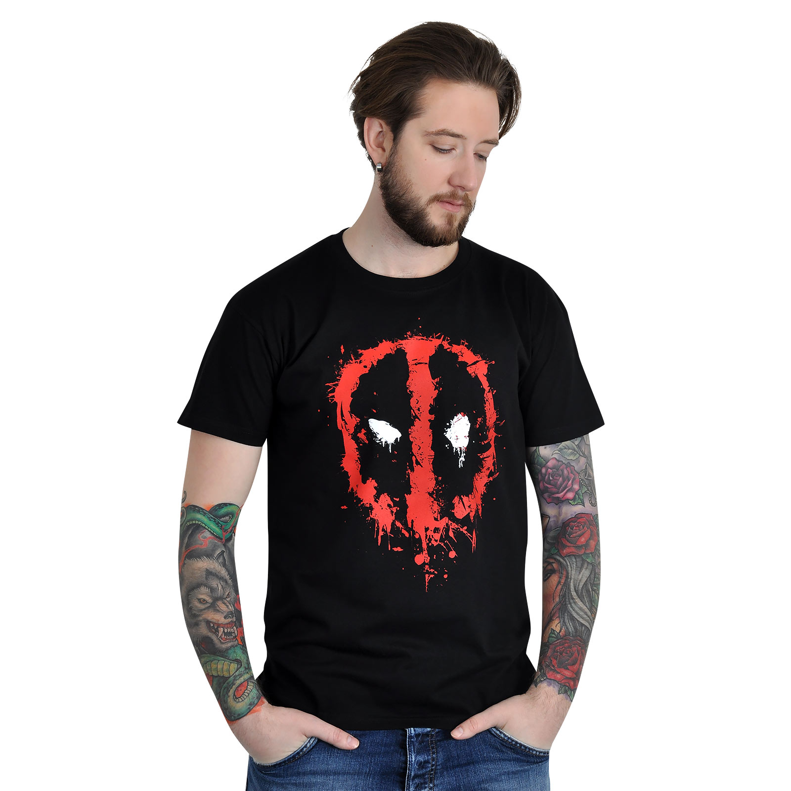 Deadpool - Splatter T-Shirt schwarz
